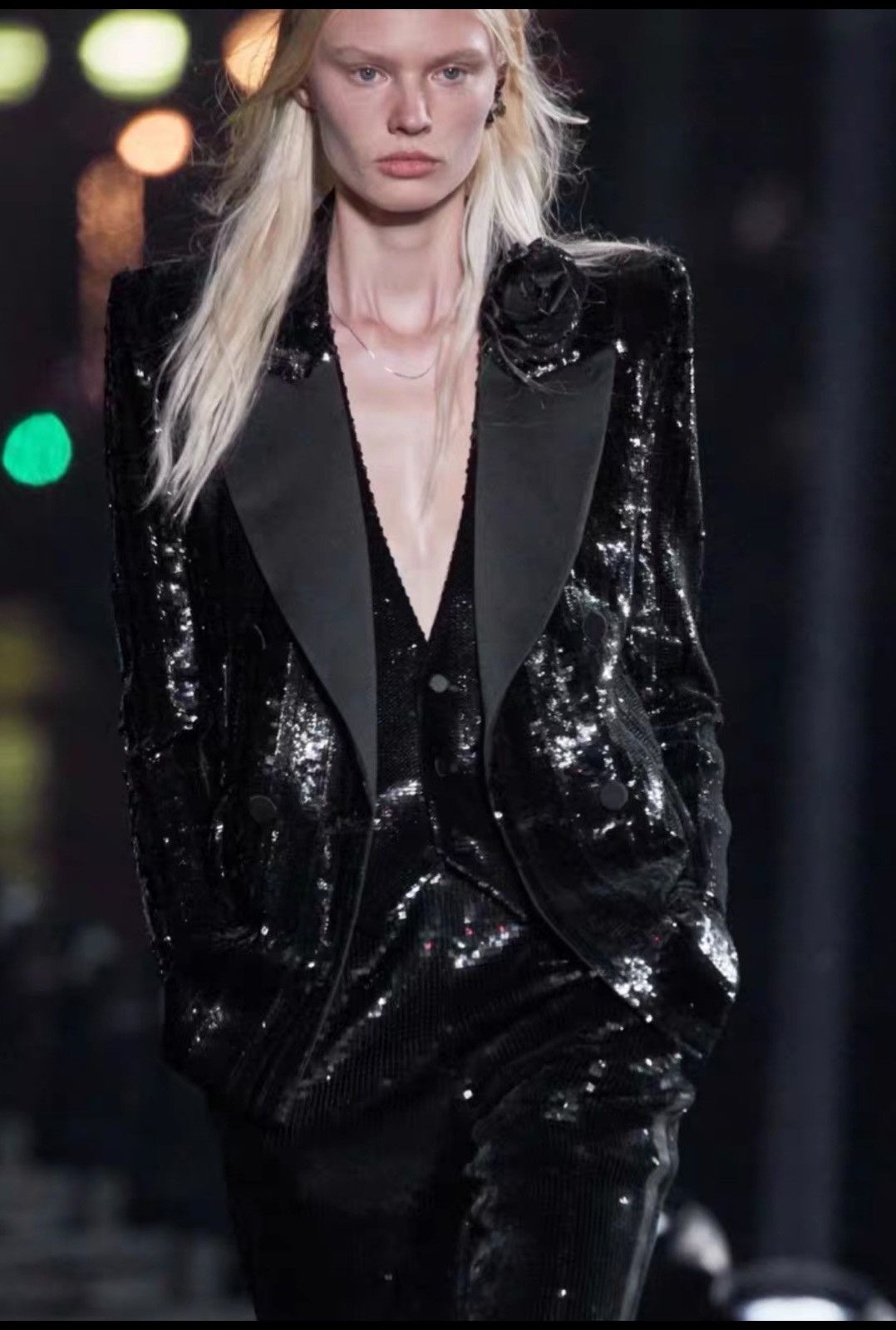 Saint Laurent Paris Saint Laurent SLP 2020SS Double-Breasted Black Scale Blazer Size XS / US 0-2 / IT 36-38 - 4 Thumbnail