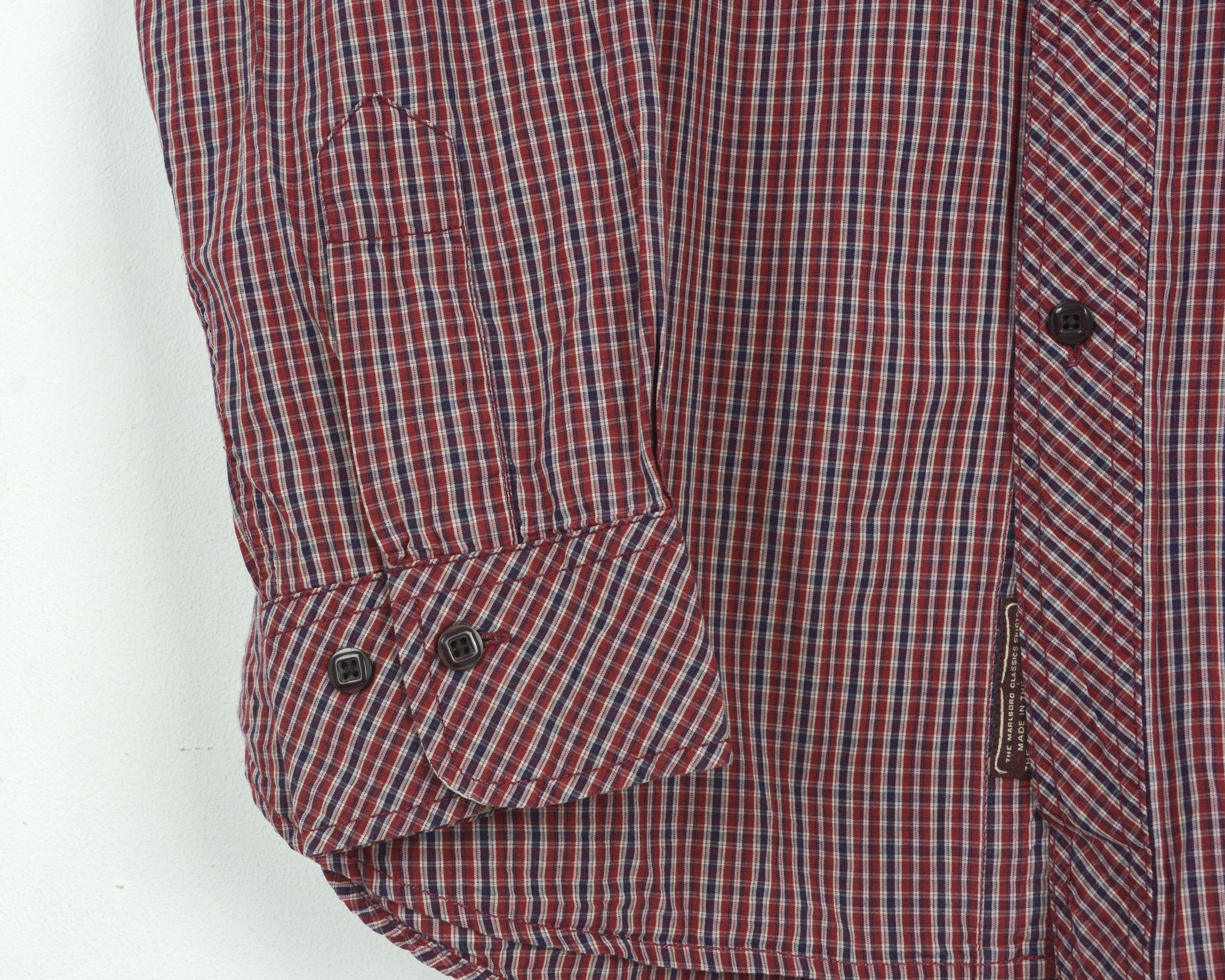Marlboro MARLBORO CLASSICS Shirt Check Plaid Cotton Long Sleeved Size US L / EU 52-54 / 3 - 5 Thumbnail