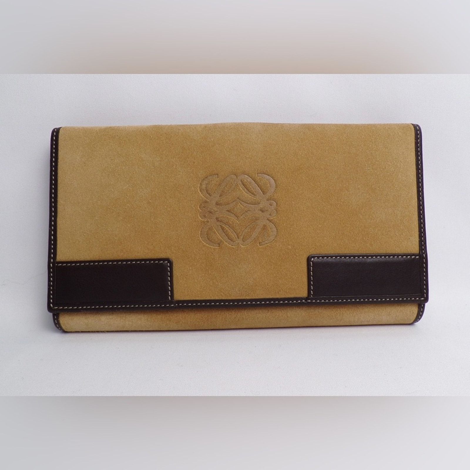 Loewe Loewe Tan Suede Brown leather wallet Size ONE SIZE - 1 Thumbnail