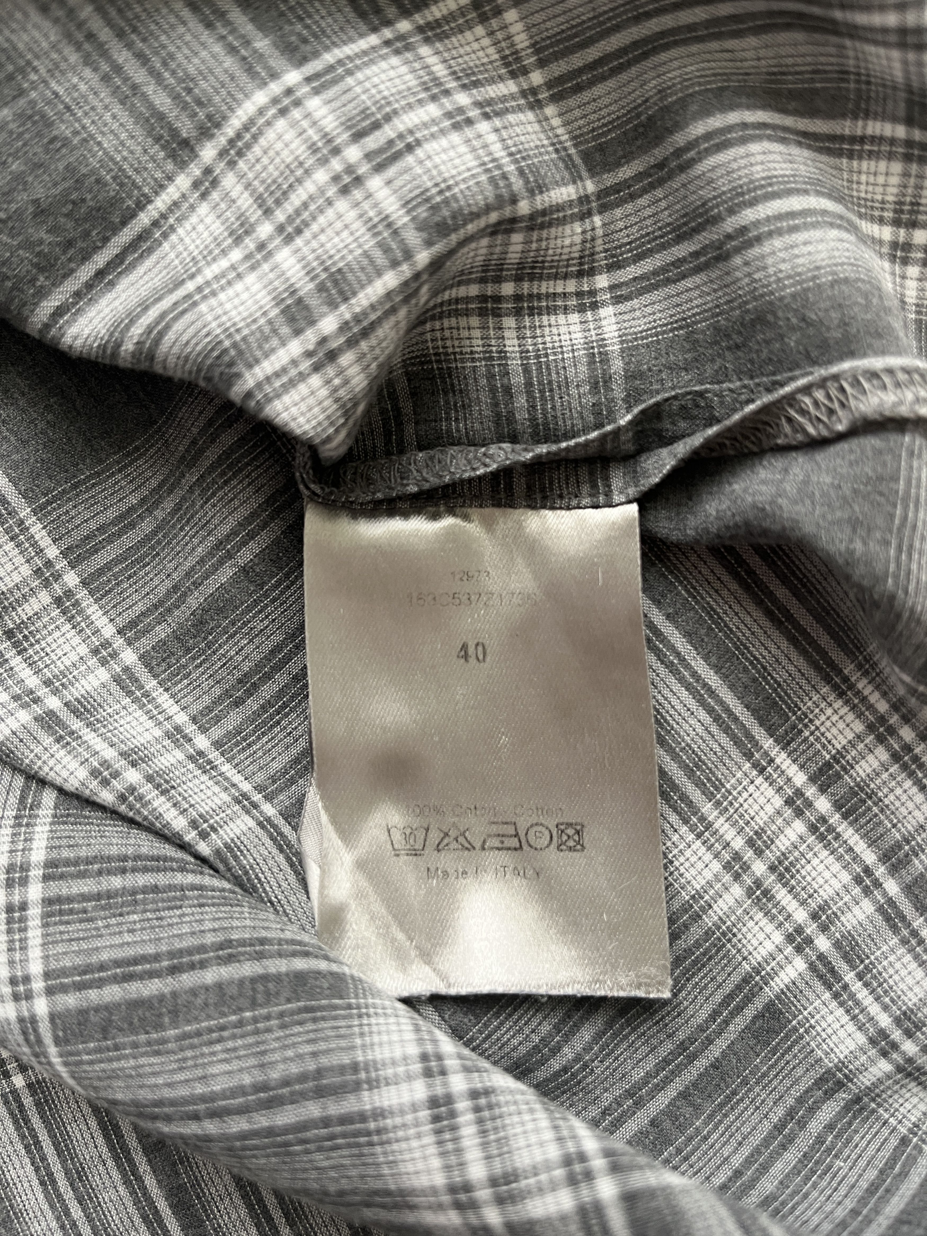 Dior ⚡️QUICK SALE⚡️Dior Gray Checked Shirt with Mao Collar Size US M / EU 48-50 / 2 - 4 Thumbnail