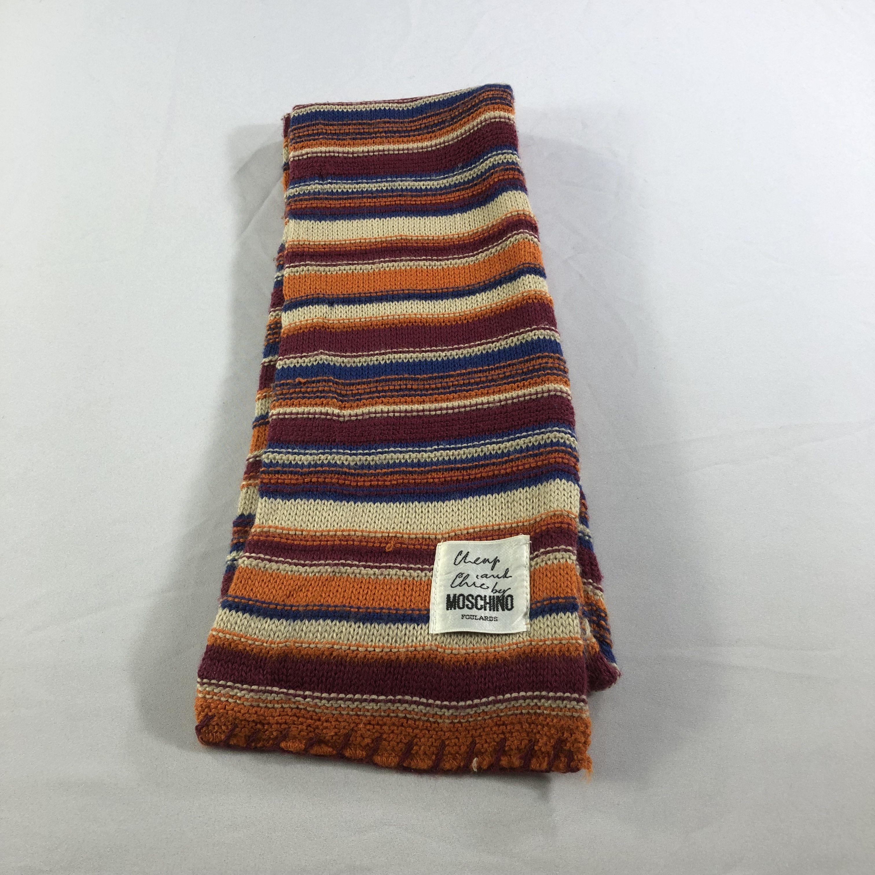 Moschino Moschino Striped Wool Scarf Muffler V1535 Size ONE SIZE - 2 Thumbnail