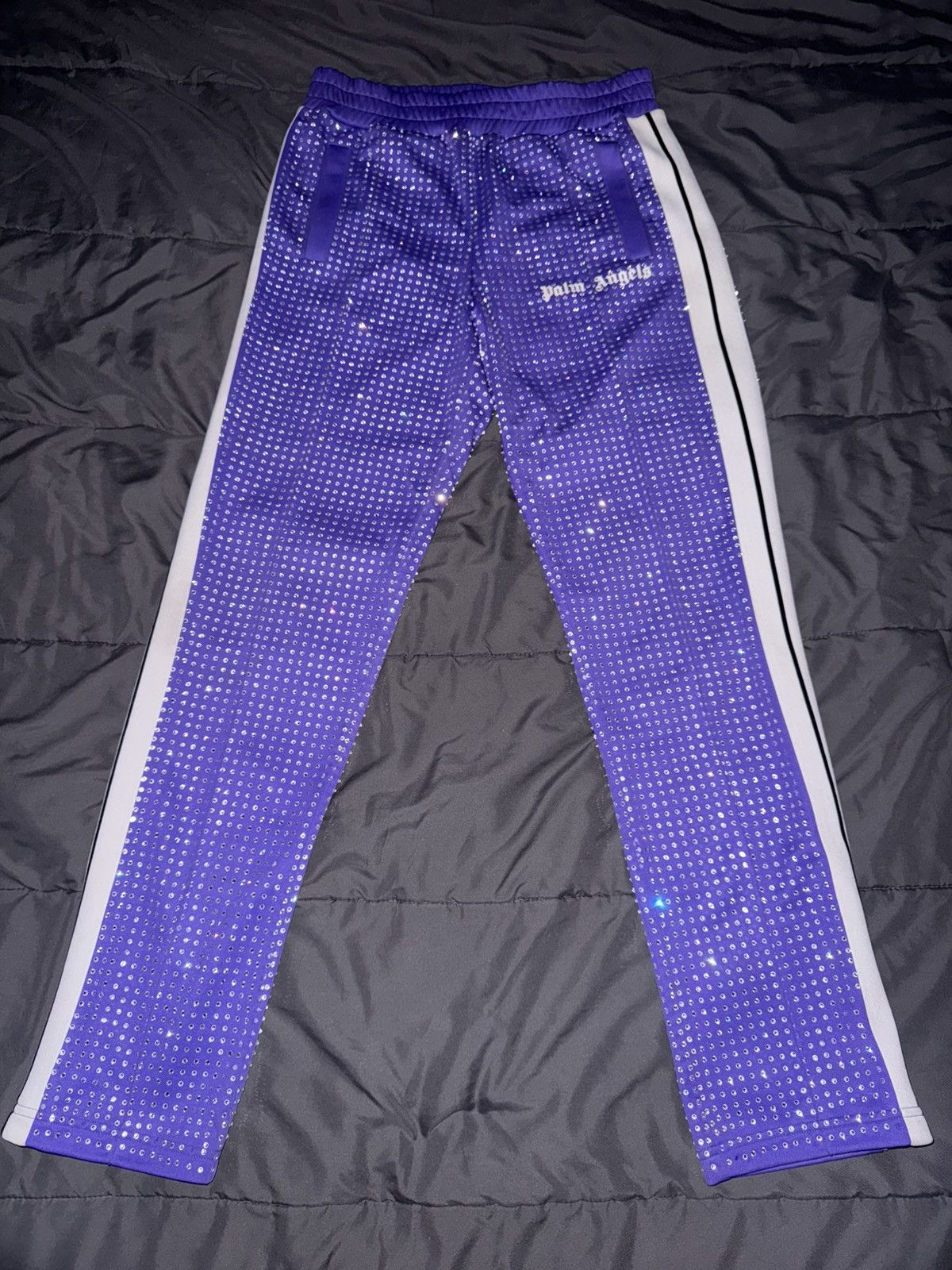 Custom Swarovski palm angels track pants