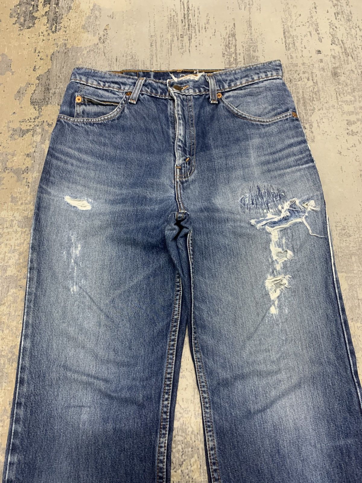 Levi's Vintage LEVIS 605 Orange Tab Distressed Jeans Ghost Pocket Size US 31 - 2 Thumbnail