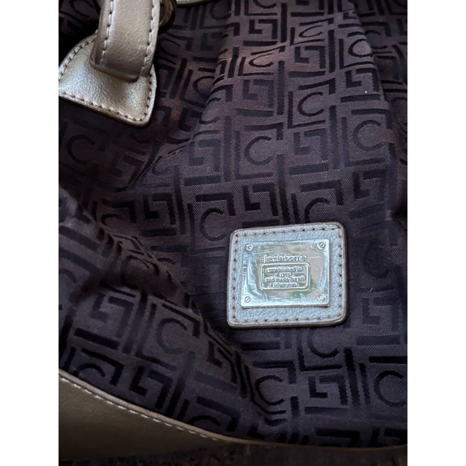 Doublet VINTAGE LC Hobo Bag Women's Purse Pocketbook Double Handle Animal Print Brown 9x11in Snap Metallic Faux Leather Inner Pockets Retro Medium Women’s Bag Size ONE SIZE - 4 Thumbnail