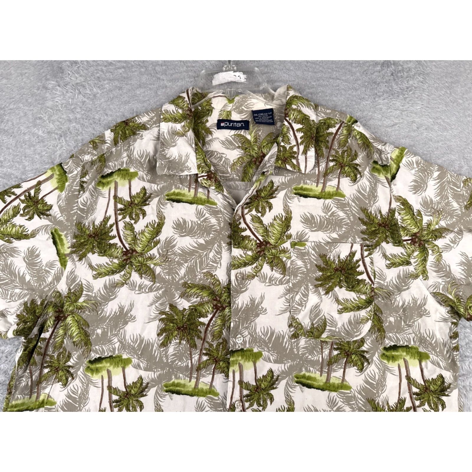 Vintage VINTAGE Puritan Shirt Mens 2XL Green Hawaiian Floral Button Up Short Sleeve Casual Shirt Mens 2XL Green Hawaiian Floral Button-Up Tee? Size US XXL / EU 58 / 5 - 6 Thumbnail