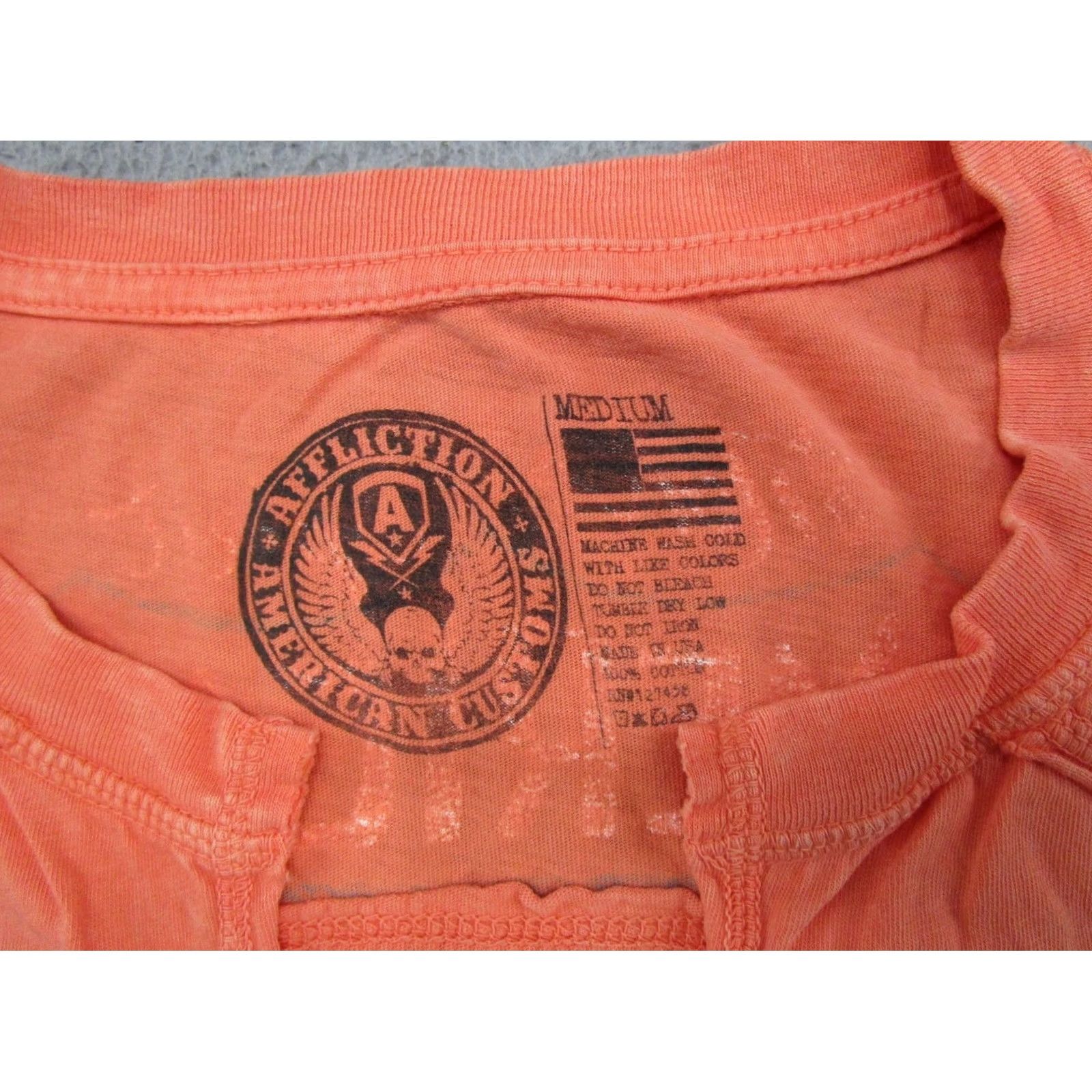 Affliction Affliction Women’s T-Shirt V-Neck Rock Moto Orange M Size M / US 6-8 / IT 42-44 - 3 Thumbnail