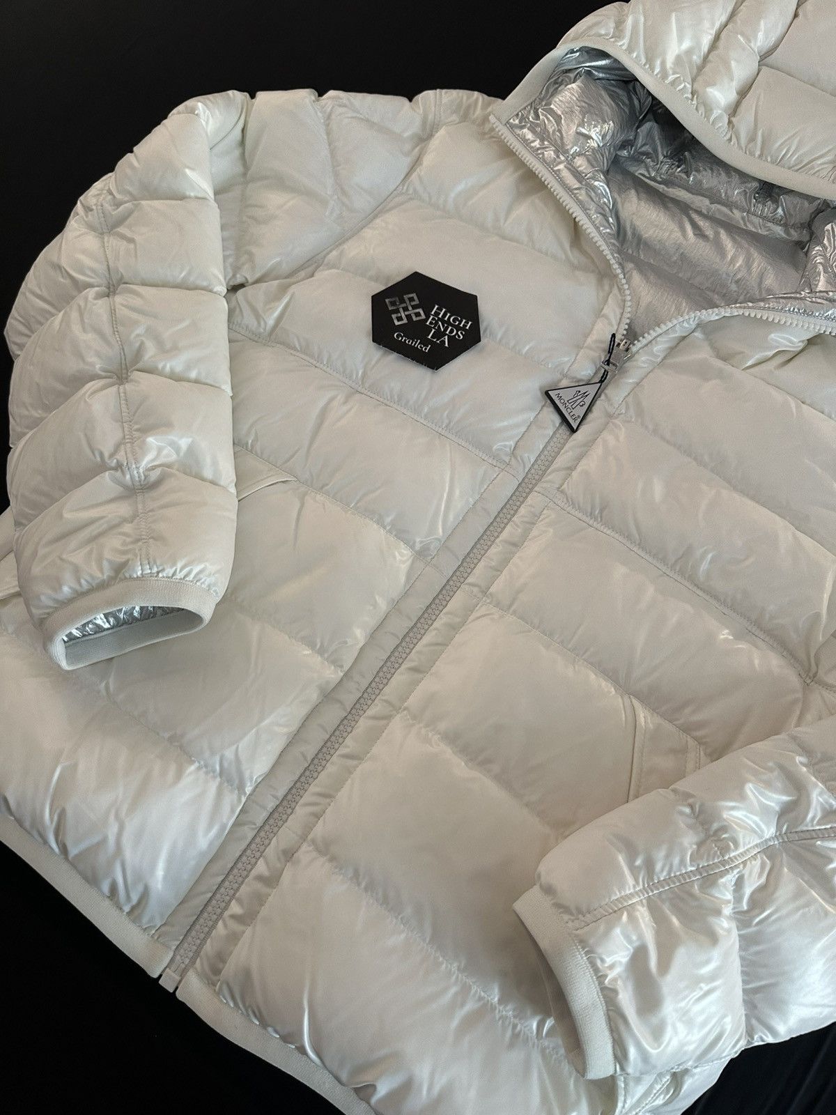 Moncler Moncler Freville Reversible White Silver Down Puffer Jacket Size US L / EU 52-54 / 3 - 2 Thumbnail