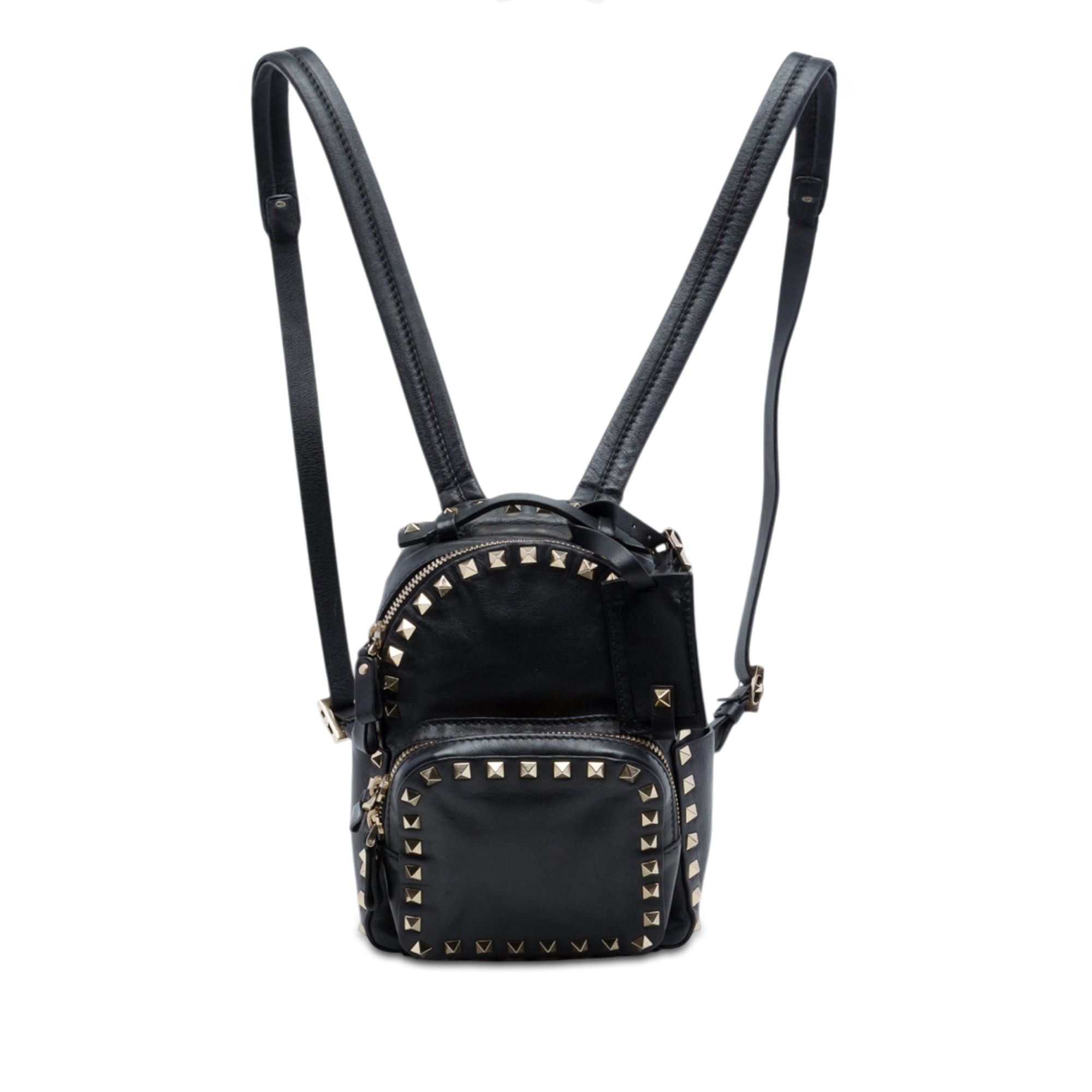 Valentino Leather Rockstud Backpack Size ONE SIZE - 1 Thumbnail