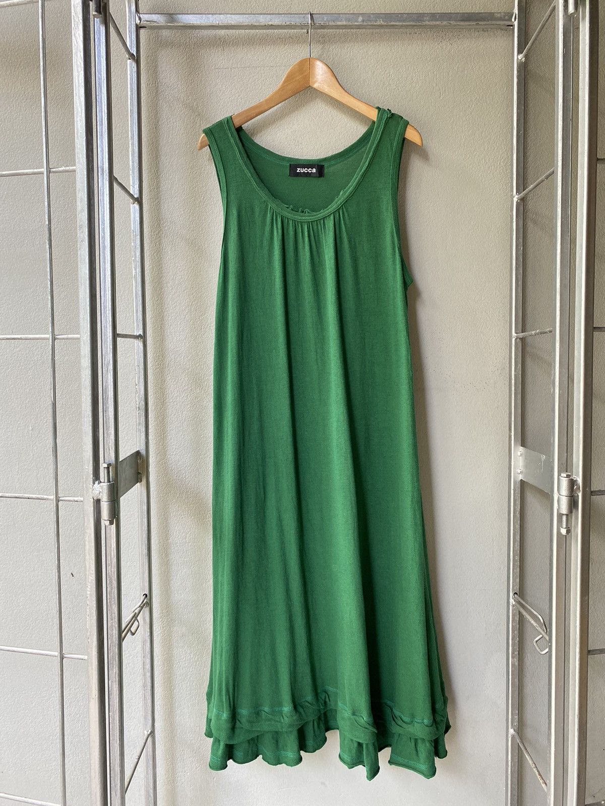 Zucca ZUCCA Green Layered-Hem Maxi Dress. Size M / US 6-8 / IT 42-44 - 14 Thumbnail