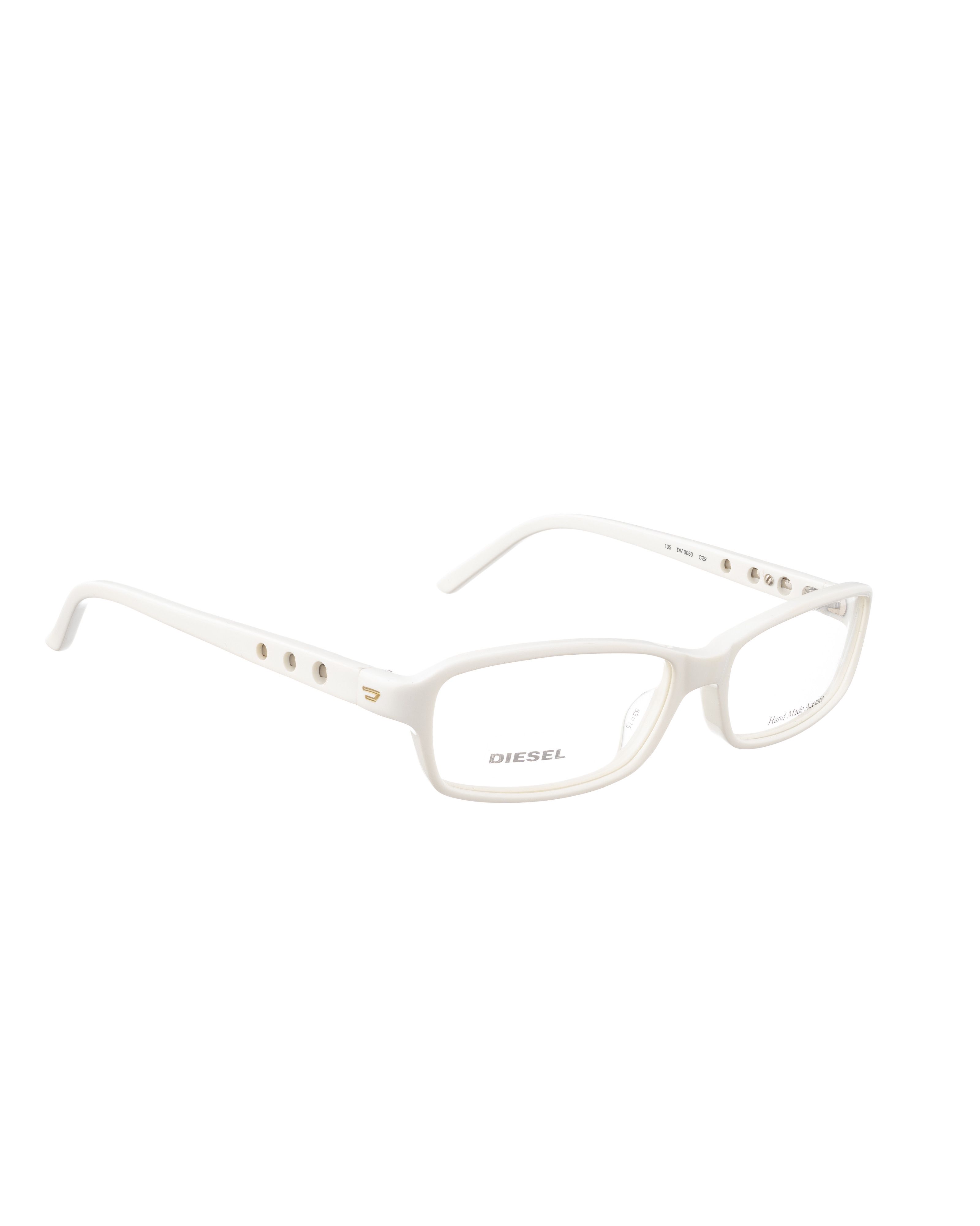 Diesel Diesel 00s White Thin Plastic Glasses with Circle Cut Outs Size ONE SIZE - 1 Thumbnail