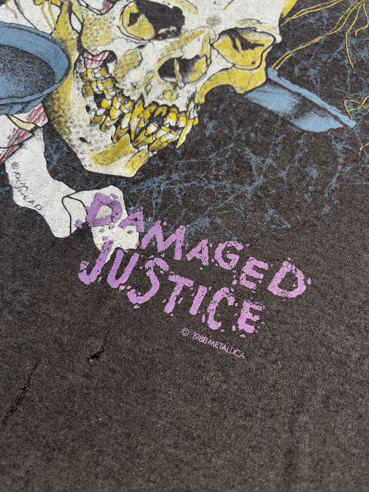 Vintage 1988 Metallica Pushed Justice Tour Band Tee Size US M / EU 48-50 / 2 - 5 Thumbnail