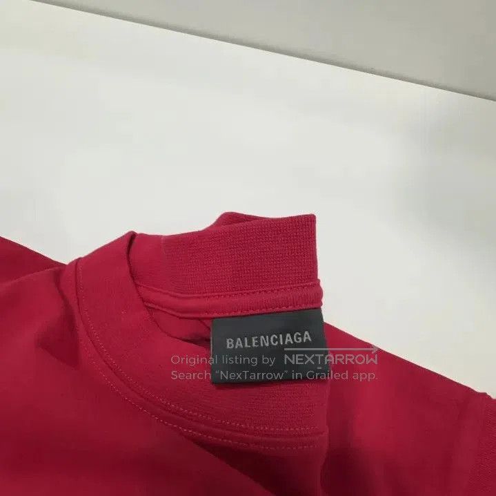 Balenciaga Balenciaga Red Logo Short Sleeve T. Size US XL / EU 56 / 4 - 6 Thumbnail