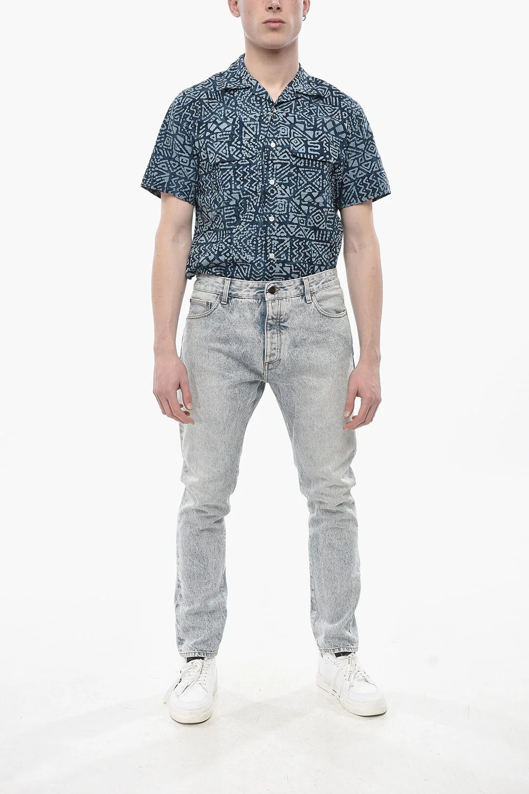 Palm Angels og1mm0326 Denim Skinny Fit Jeans in Light Blue Size US 28 / EU 44 - 4 Thumbnail