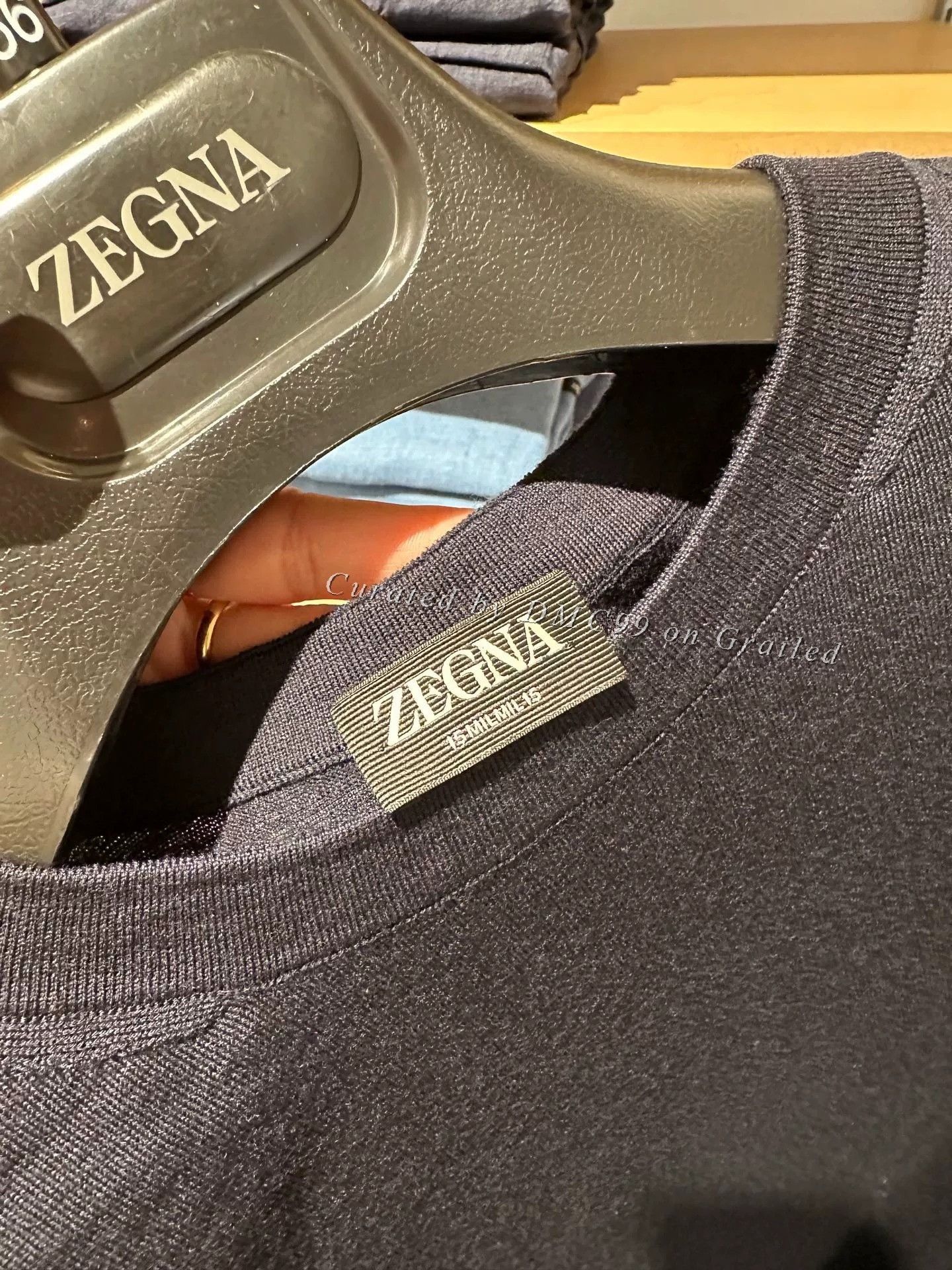 Ermenegildo Zegna Zegna Navy Wool Knit T-Shirt Size US S / EU 44-46 / 1 - 5 Thumbnail