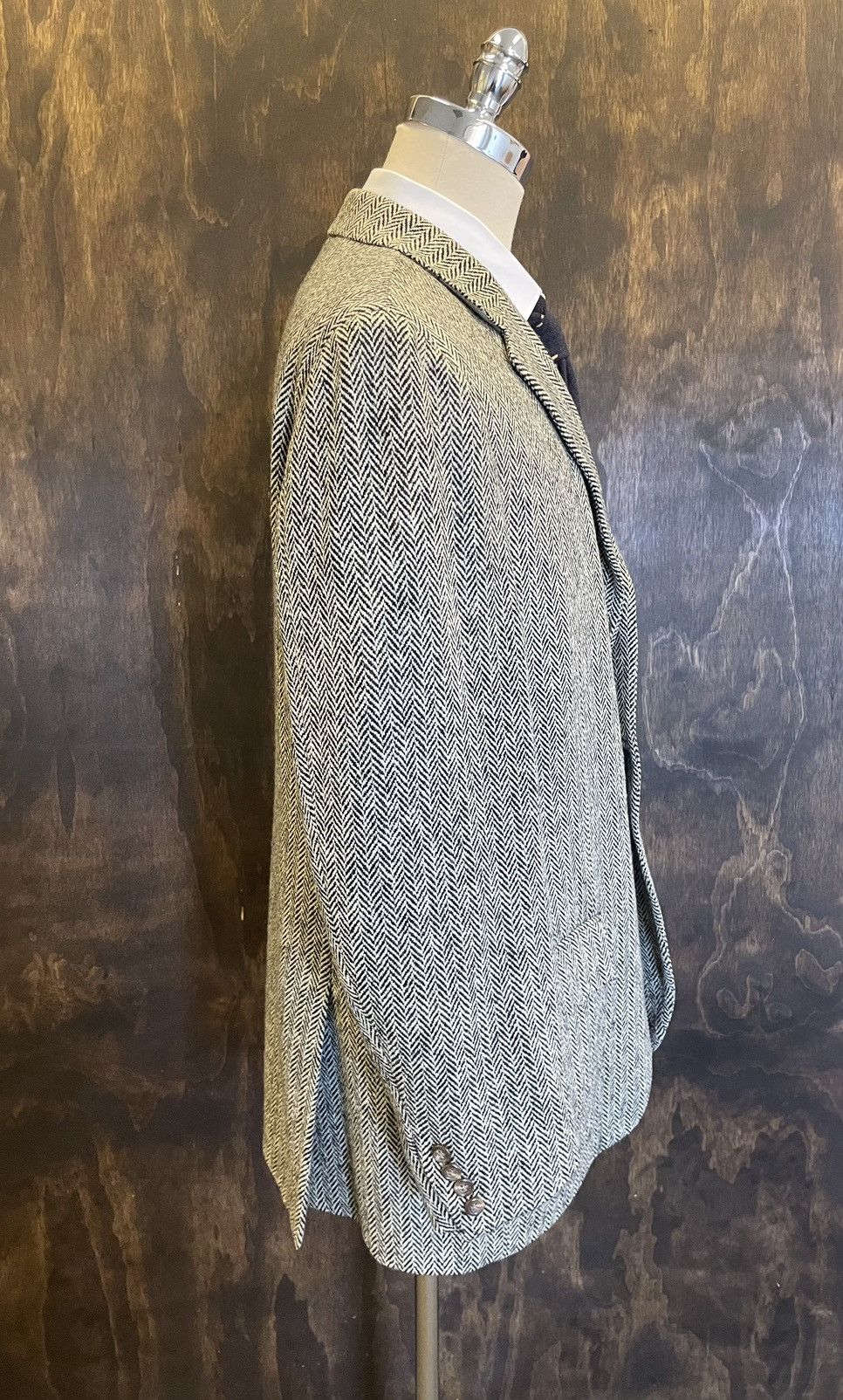 Polo Ralph Lauren × Vintage Herringbone Tweed 3-Button Jacket Size 46R - 5 Thumbnail