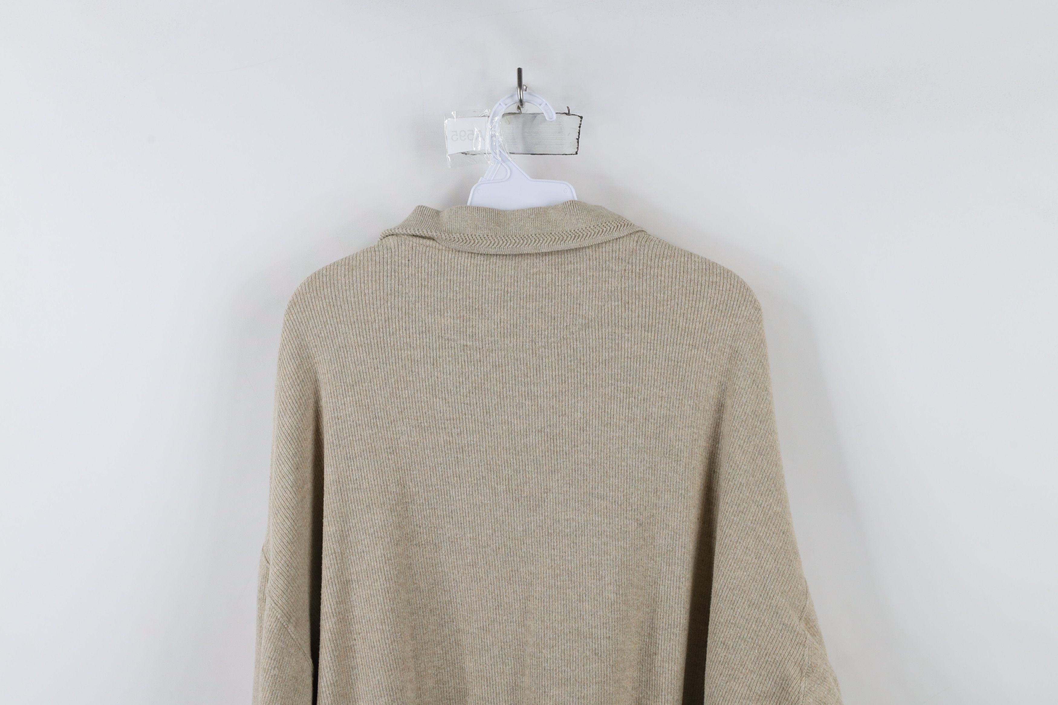 Vintage Vintage 90s Streetwear Ribbed Knit Long Sleeve Polo Shirt Size US XXL / EU 58 / 5 - 12 Thumbnail