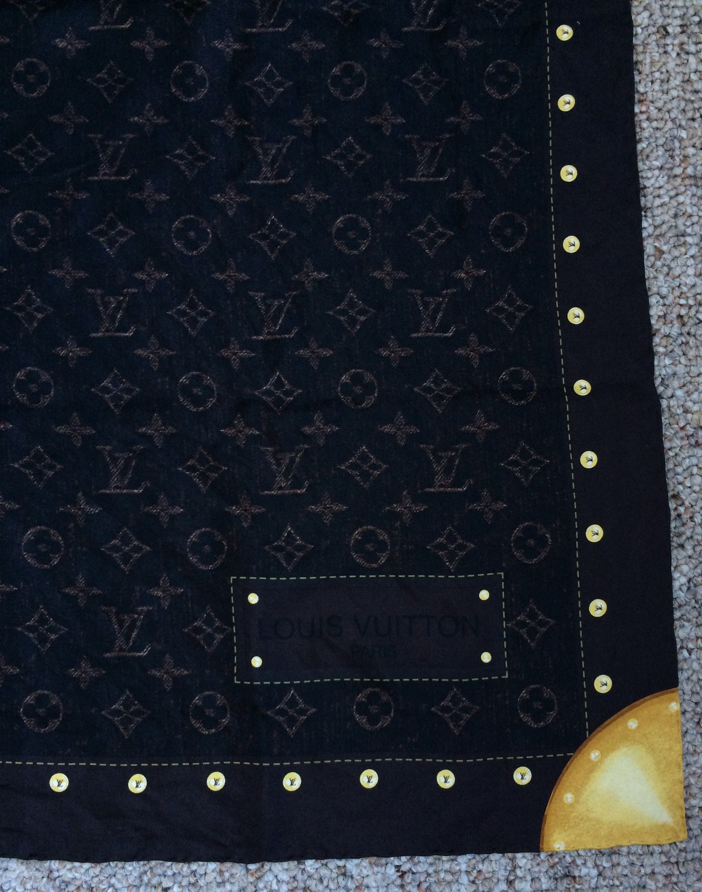 Louis Vuitton S/S 2006 Louis Vuitton Denim Monogram Silk Scarf Size ONE SIZE - 4 Thumbnail