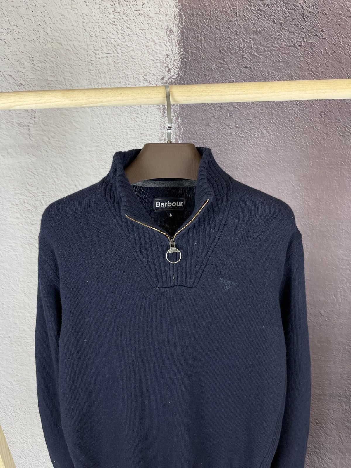 Barbour Barbour Essential Funnel Neck wool sweater jumper XL Navy Size US XL / EU 56 / 4 - 3 Thumbnail