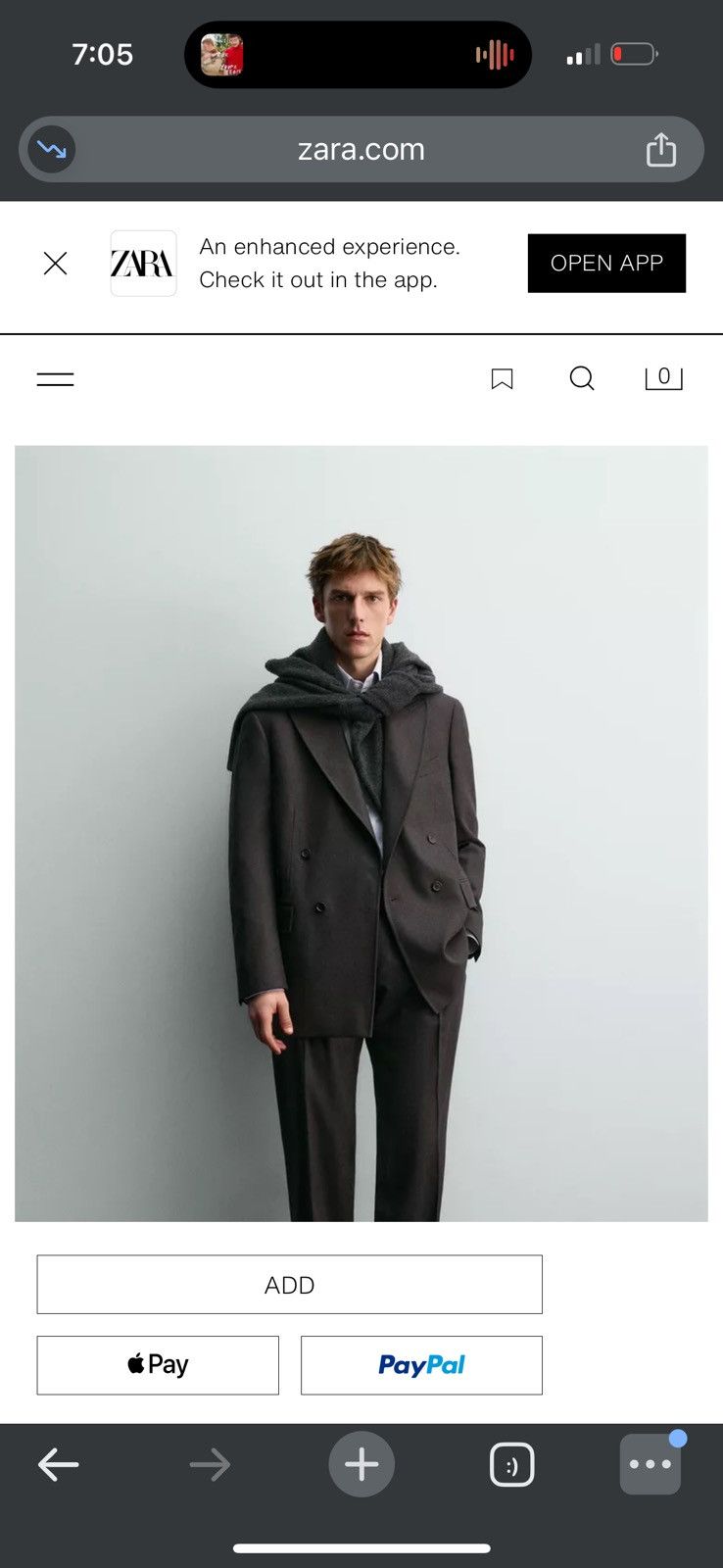 Other DOUBLE BREASTED WOOL SUIT BLAZER AARON LEVINE X ZARA size 38 Size US M / EU 48-50 / 2 - 1 Thumbnail