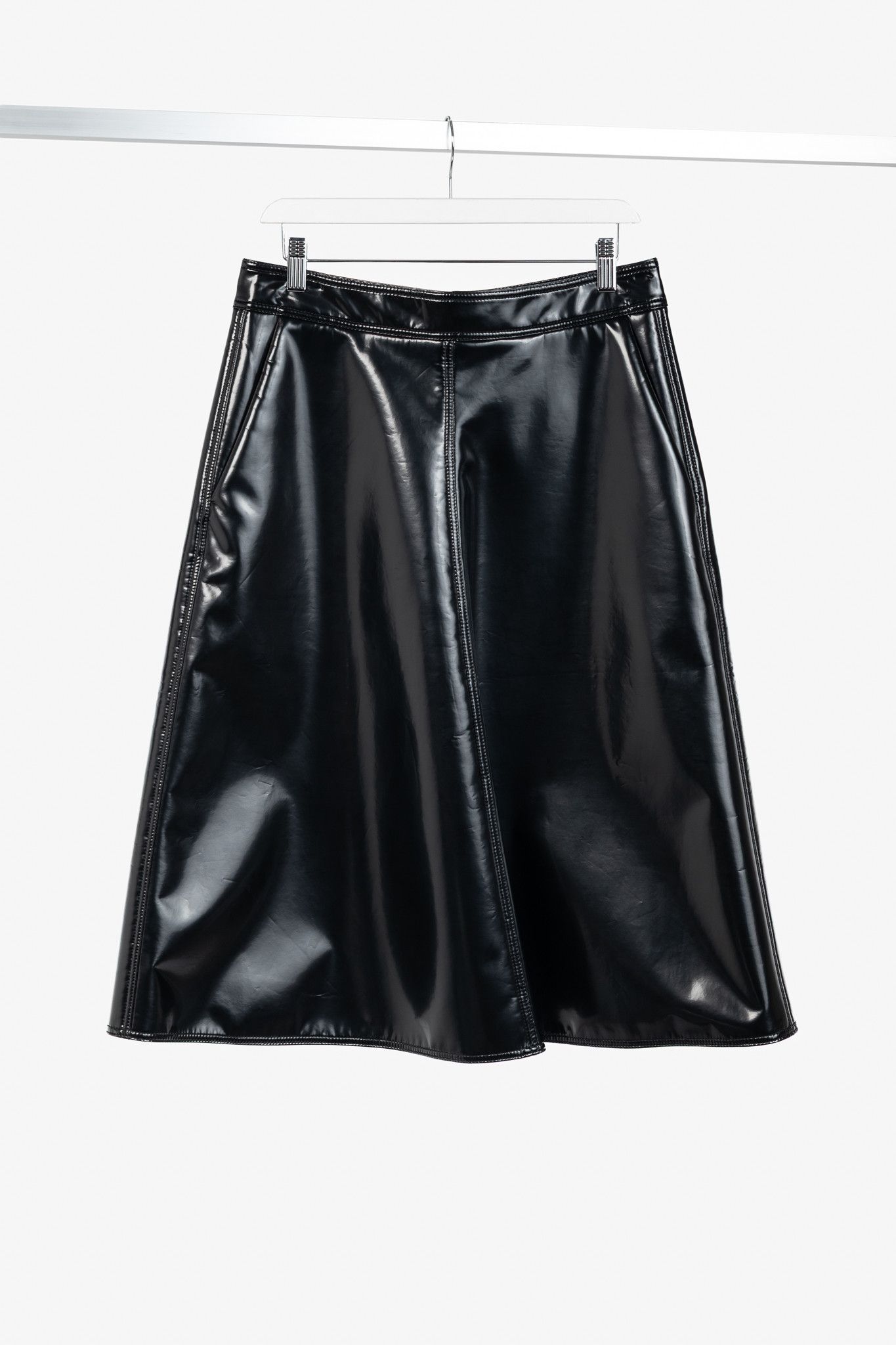 Moncler Moncler Genius 2 Moncler 1952 Faux-Leather A-Line Midi Skirt Size 30" / US 8 / IT 44 - 1 Thumbnail