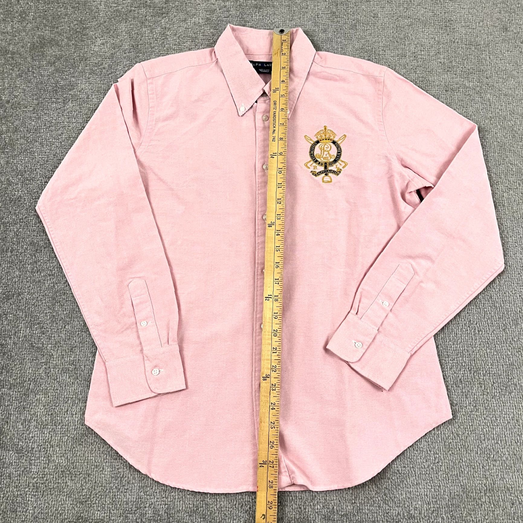 Ralph Lauren RALPH LAUREN Button-Up Shirt Adult Size 14 Pink Embroidered Crown Crest Casual Long Sleeve Classic Mens Size XL / US 12-14 / IT 48-50 - 5 Thumbnail