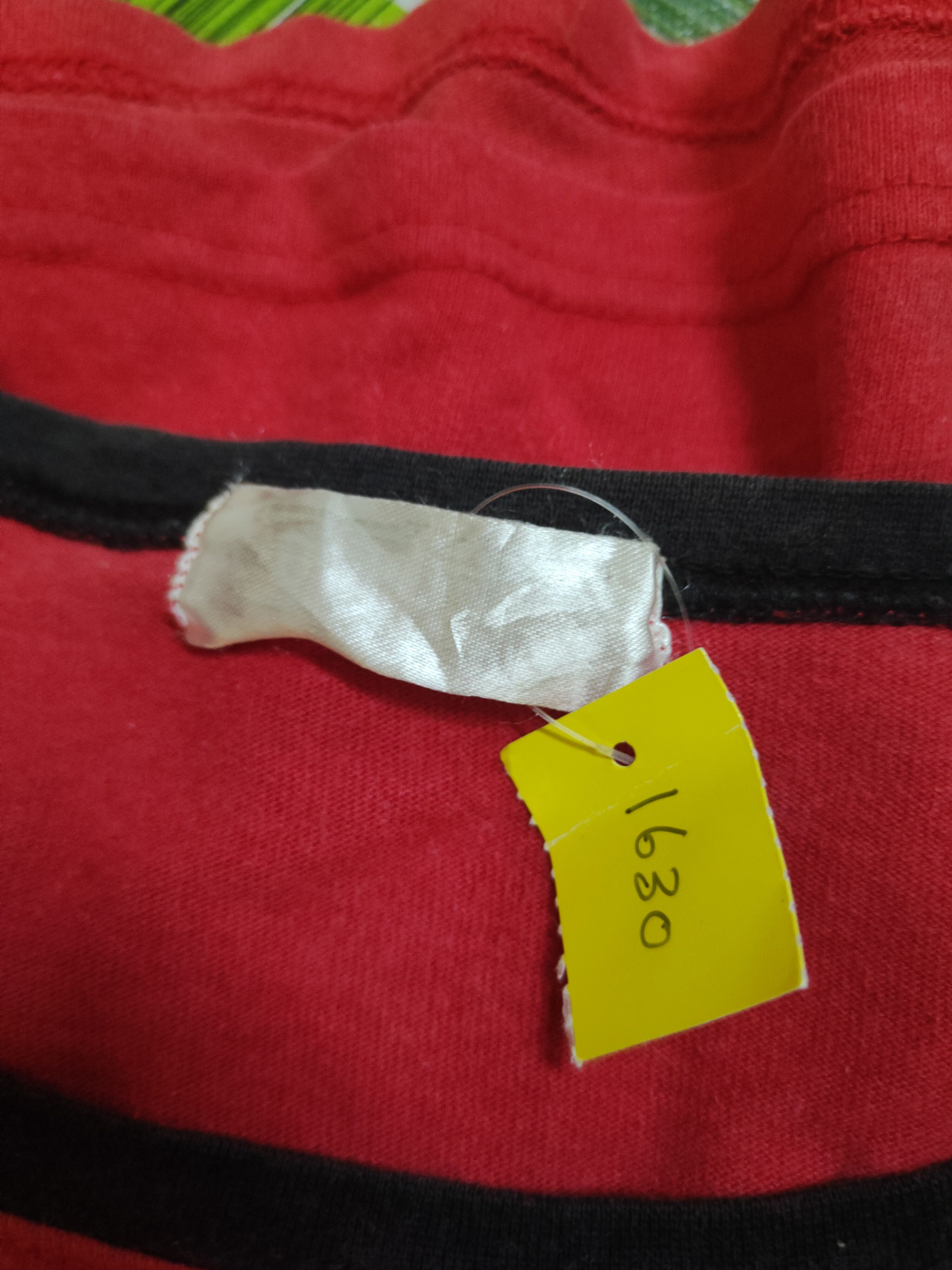 Japanese Brand DL One Piece Red Black Short Sleeve T-shirt #1630 Size US L / EU 52-54 / 3 - 13 Thumbnail