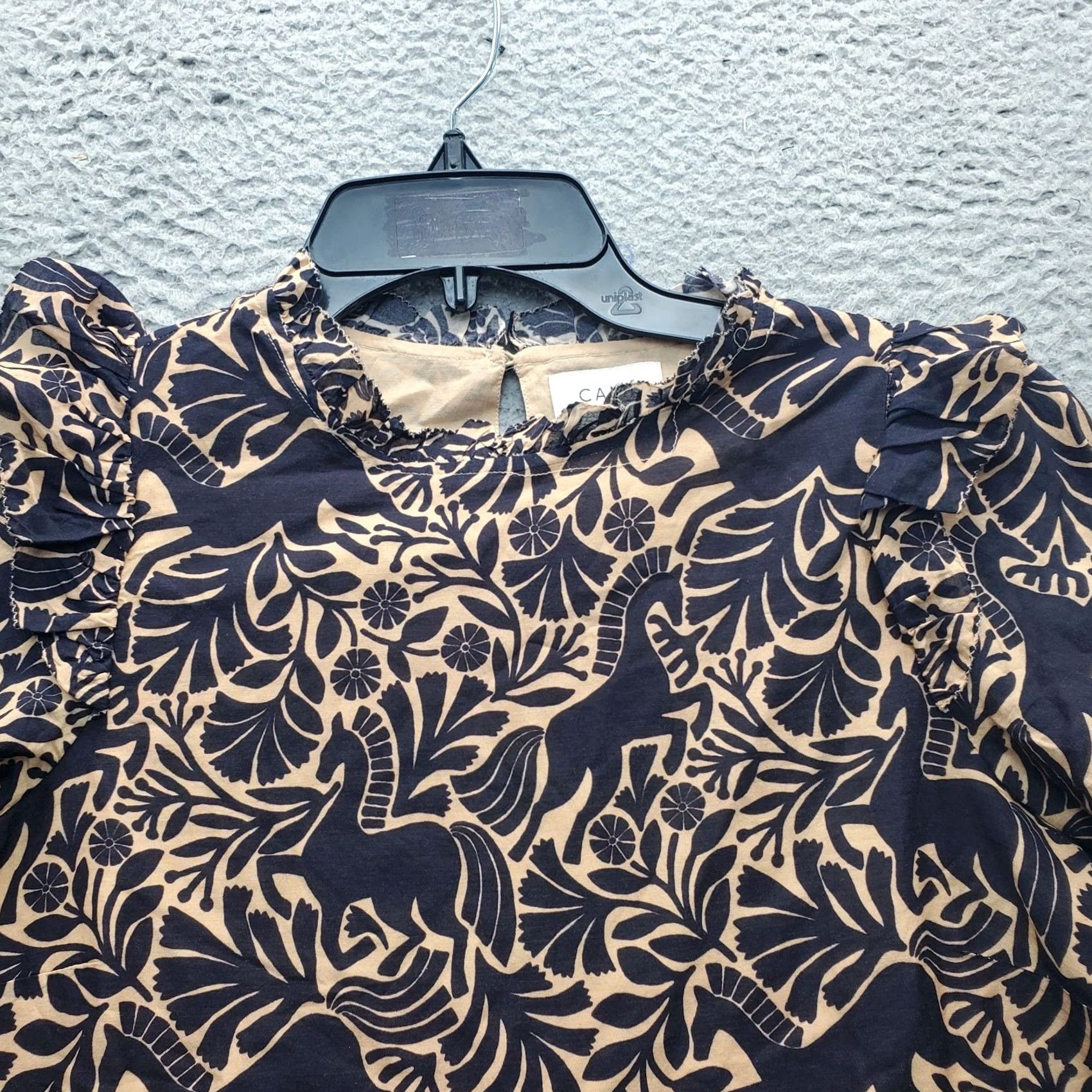 CAMI NYC CAMI NYC Georgine Top Womens XS Multi In Wild Horses Print Lined Ruffle Neck Shirt Womens Size XS Multicolor Animal Print 90s Theme Size XS / US 0-2 / IT 36-38 - 7 Thumbnail