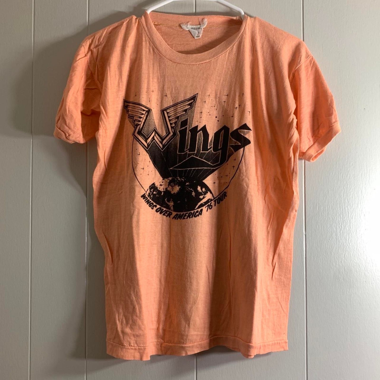 Vintage vtg 1976 WINGS Over America Tour Paul McCartney tee shirt L Size US L / EU 52-54 / 3 - 3 Thumbnail