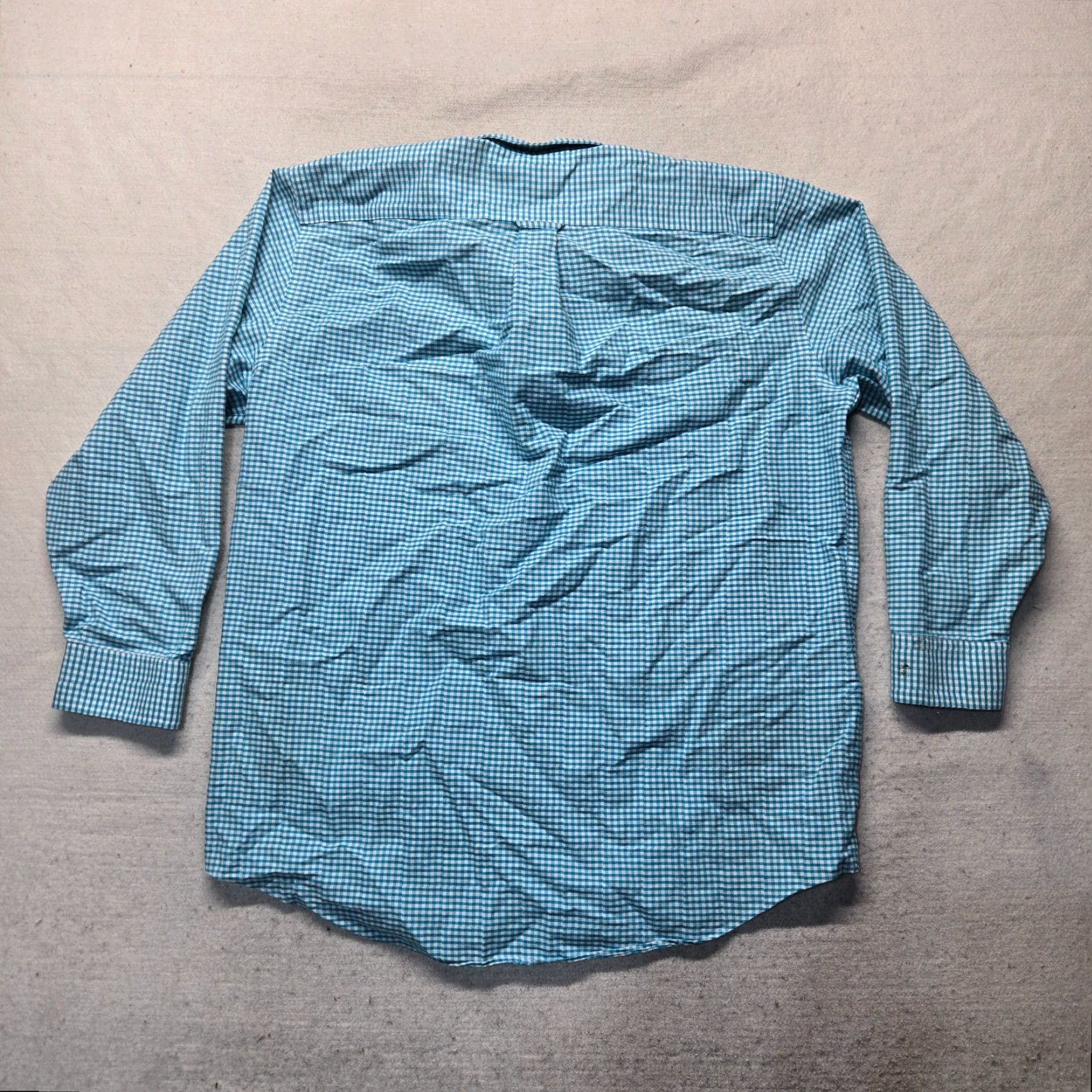Stafford Stafford Shirt Button-Up Casual Travel 17.5 Blue Checked Long Sleeve Men’s Size 17.5 Regular Cotton Blend Size US XXL / EU 58 / 5 - 7 Thumbnail