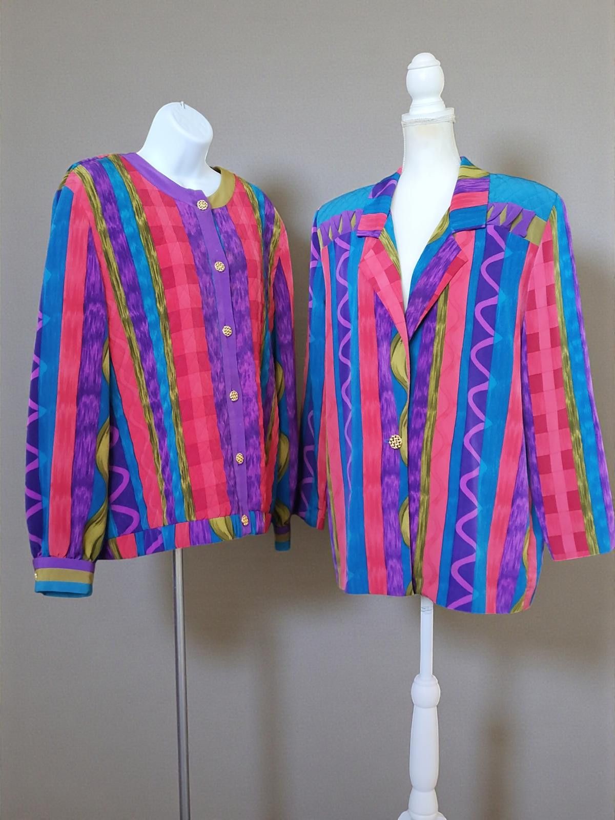 Other Vintage Jo Hardin Pop Art Chic Blazer & Blouse Set Size XXL / US 16-18 / IT 52-54 - 2 Thumbnail