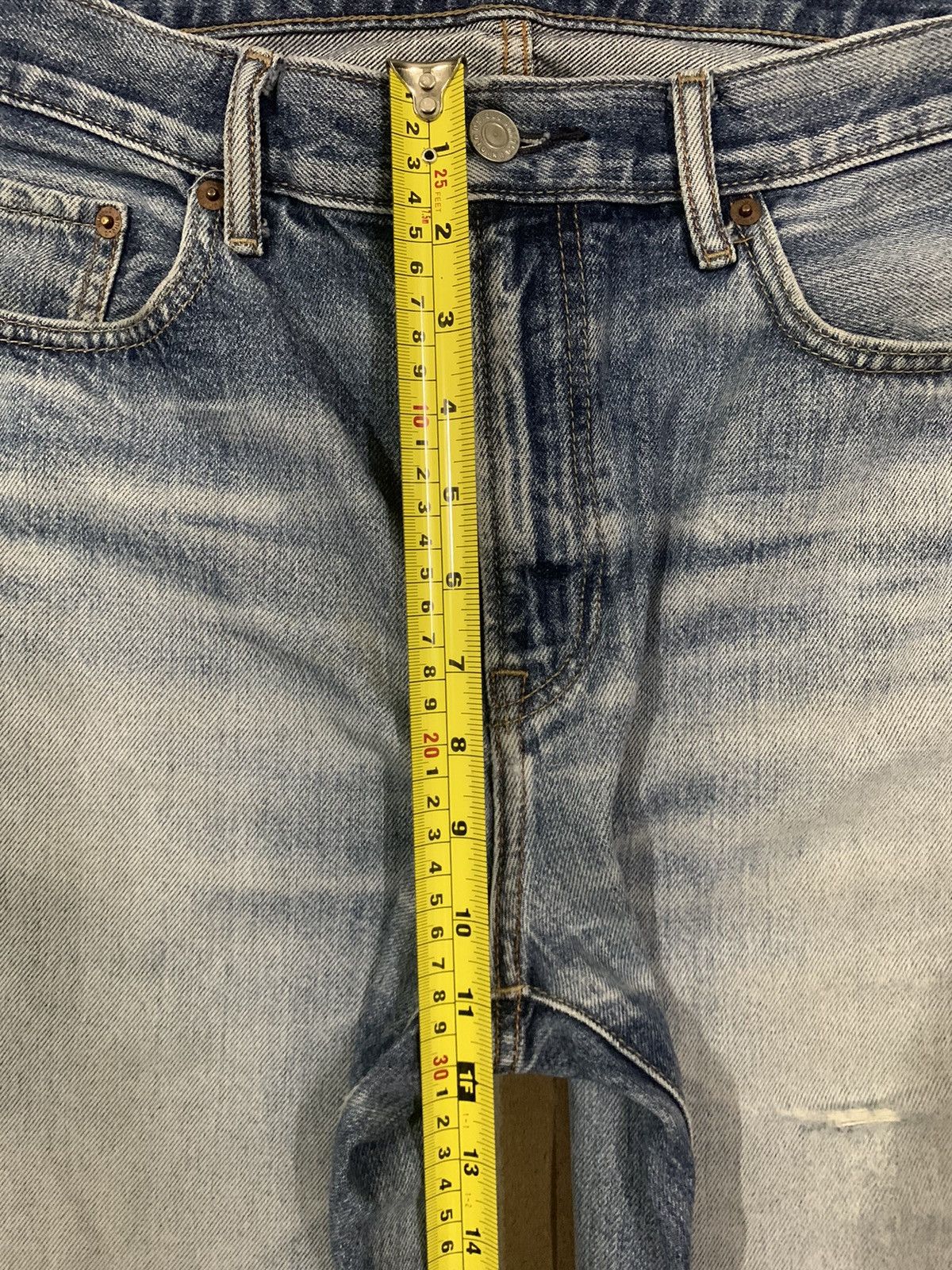 Jun Takahashi Vintage Y2K Uniqlo Blue Wash Regular Straight Ripped Jeans Size US 34 / EU 50 - 15 Thumbnail