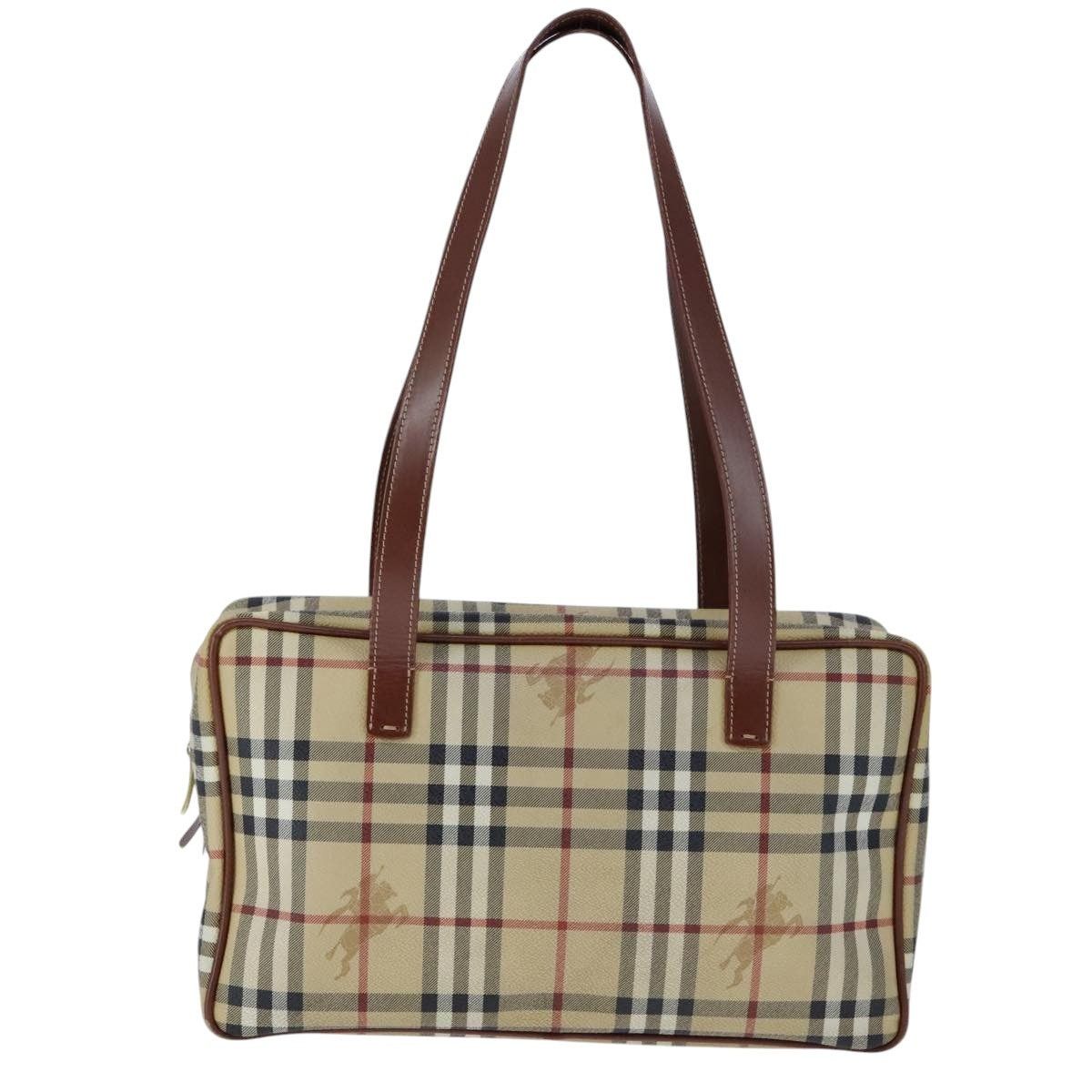 Burberry Burberry Nova Check Hand Bag Pvc Leather Beige Size ONE SIZE - 2 Thumbnail