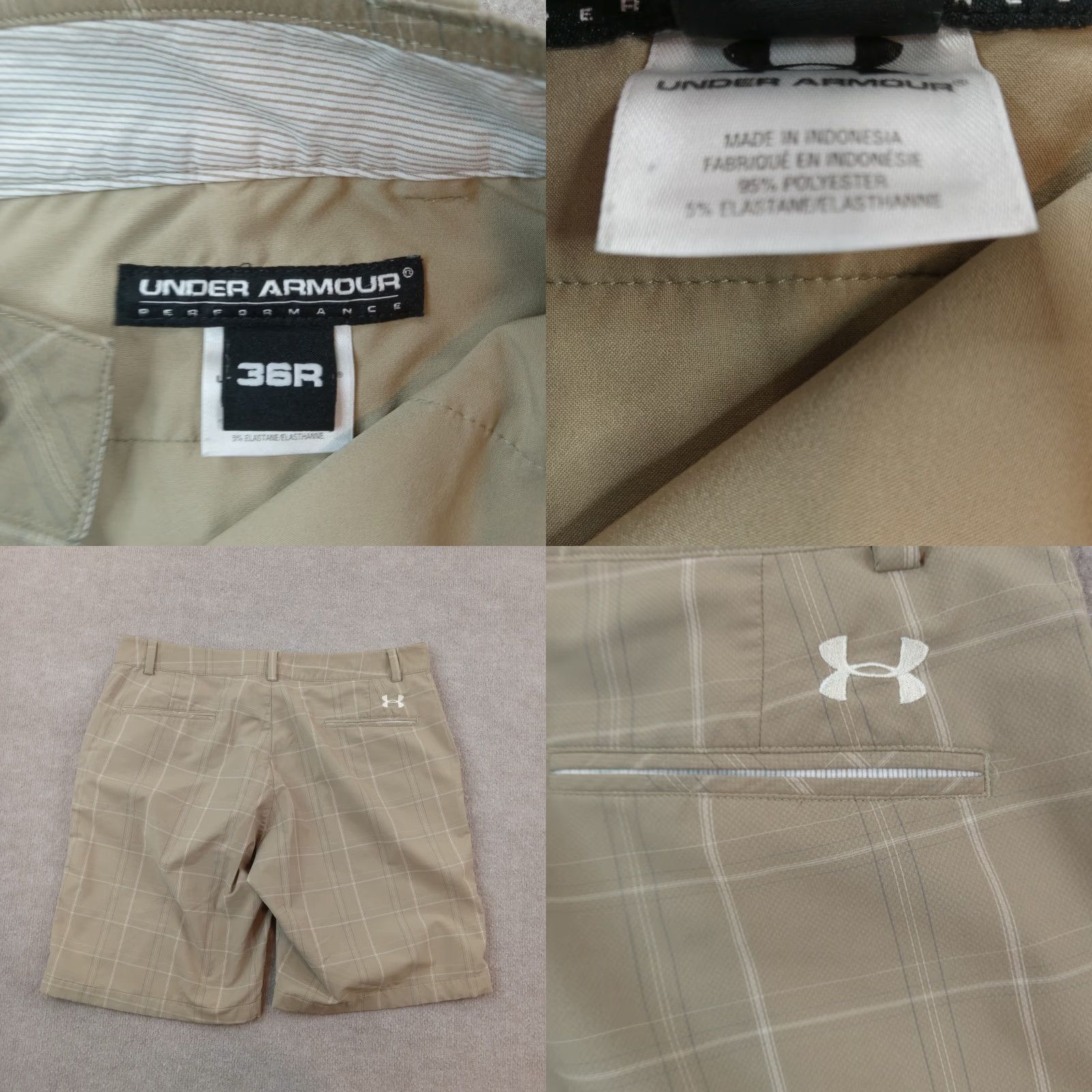 Under Armour Under Armour Mens Chino Shorts Brown Plaid Size 36 Regular Size US 36 / EU 52 - 8 Thumbnail