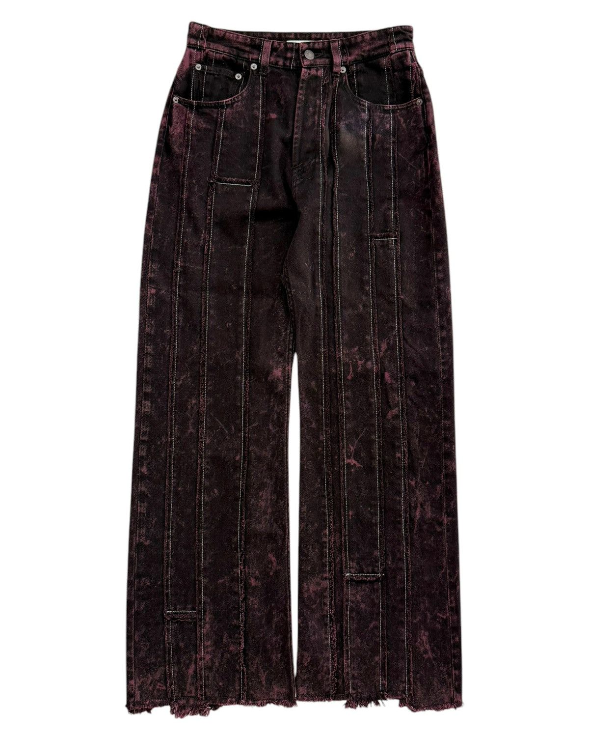 Acne Studios Overdyed Strip Patchwork Denim Jeans Size 26" / US 2 / IT 38 - 4 Thumbnail