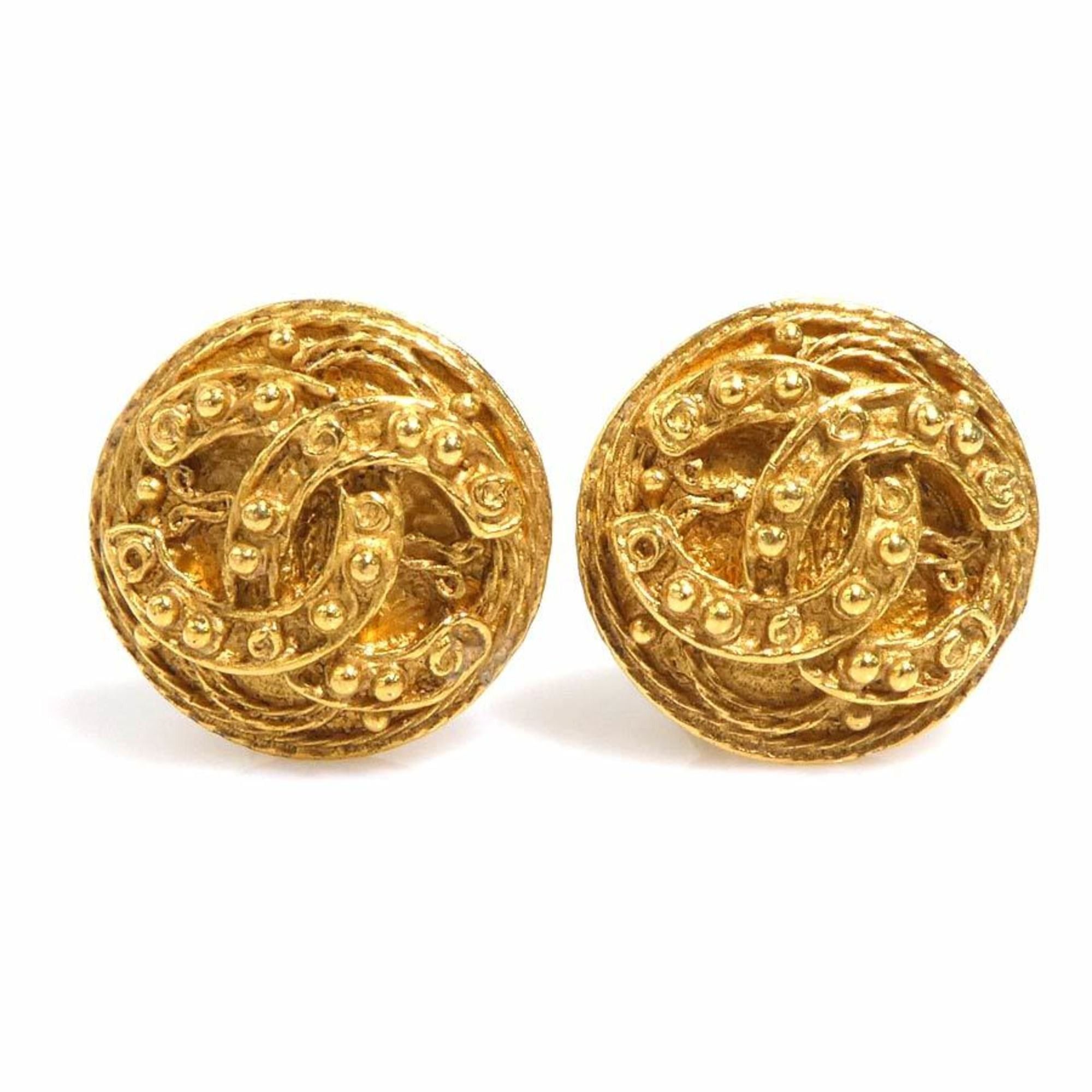 Chanel CHANEL Coco Mark Metal Gold Earrings for Women e61204a Size ONE SIZE - 1 Thumbnail
