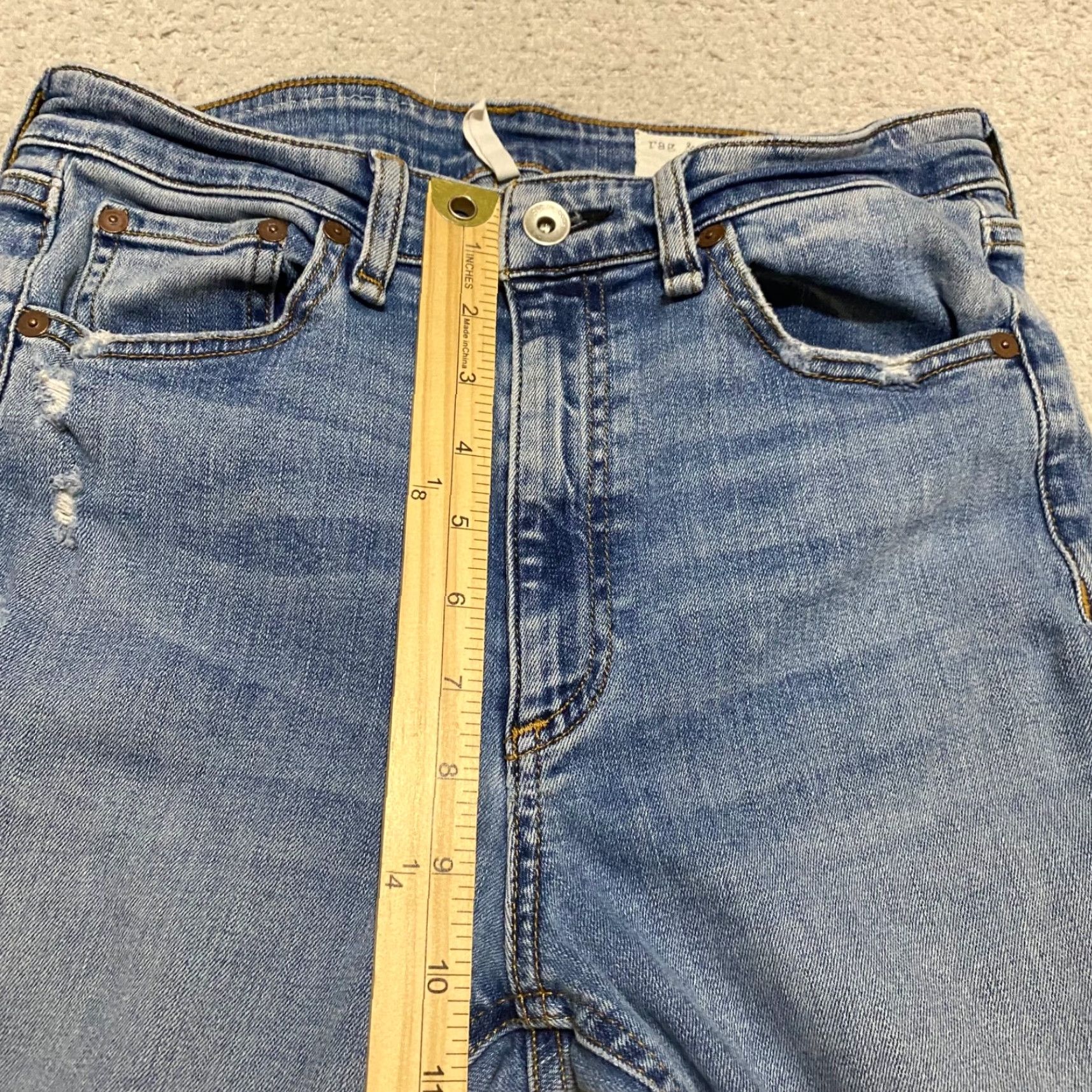 Rag & Bone rag & bone Jeans Womens 28 Blue Denim Medium Distressed High Rise Skinny Vintage No Size 28" / US 6 / IT 42 - 7 Thumbnail