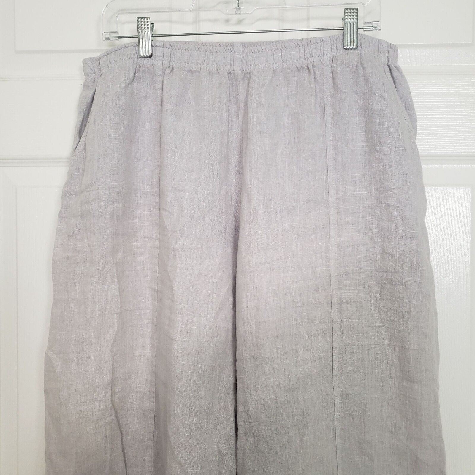 Designer Focus Casual Lite Linen Pants Womens Size Large Neutral Size 34" / US 12 / IT 48 - 2 Thumbnail