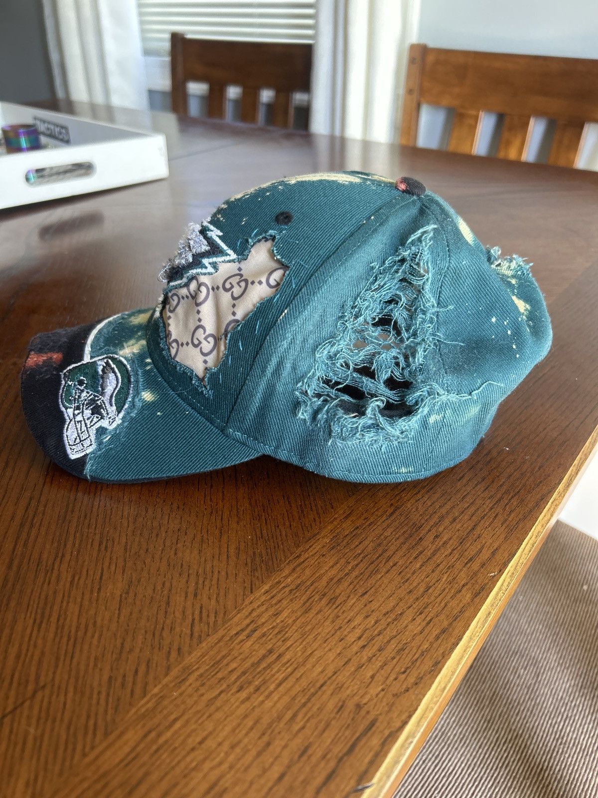 NFL Custom Acid Wash Distressed Eagles Hat Size ONE SIZE - 3 Thumbnail