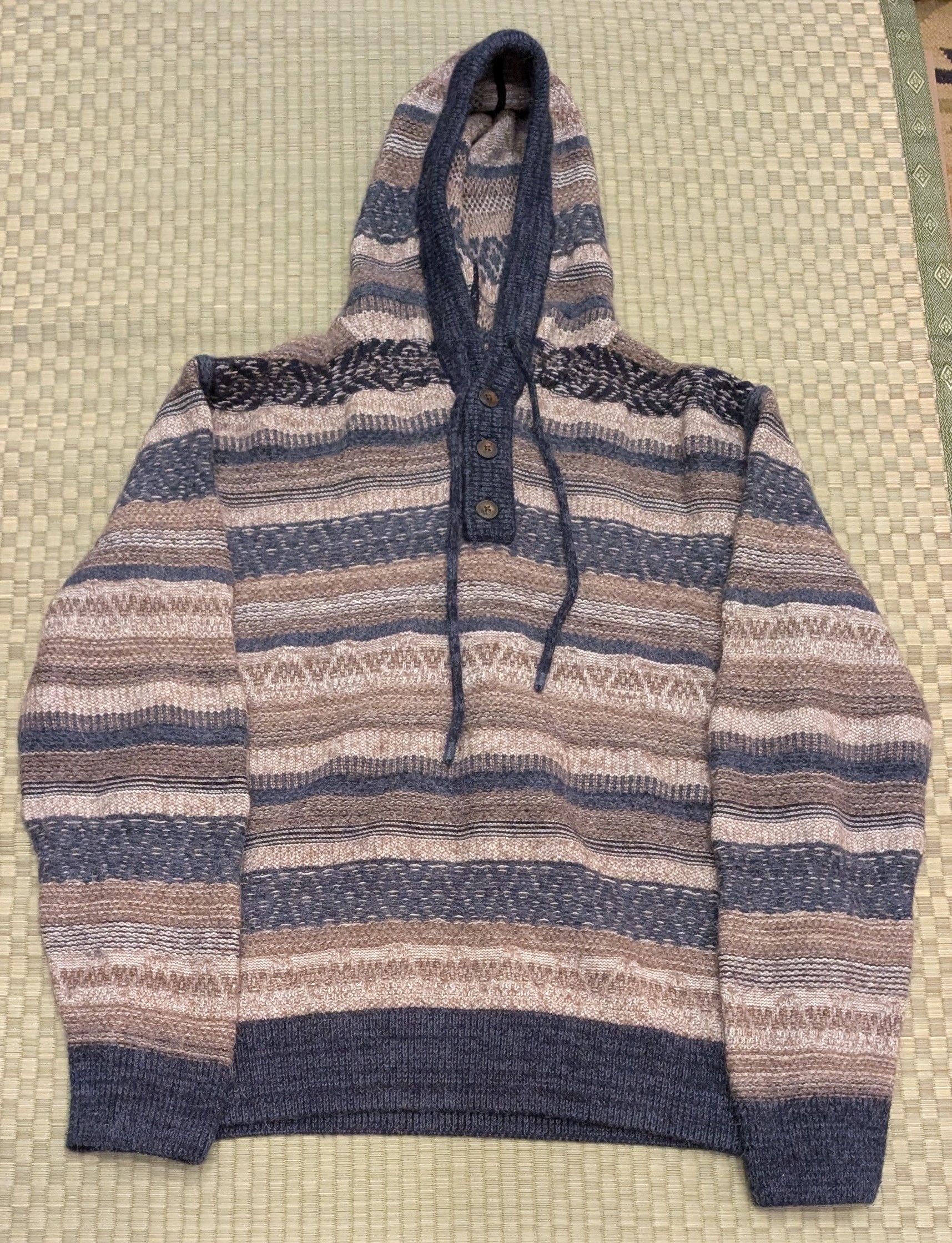 Faherty Faherty Baja Cotton Alpaca Henley Hoodie Made in Peru Size US L / EU 52-54 / 3 - 1 Thumbnail