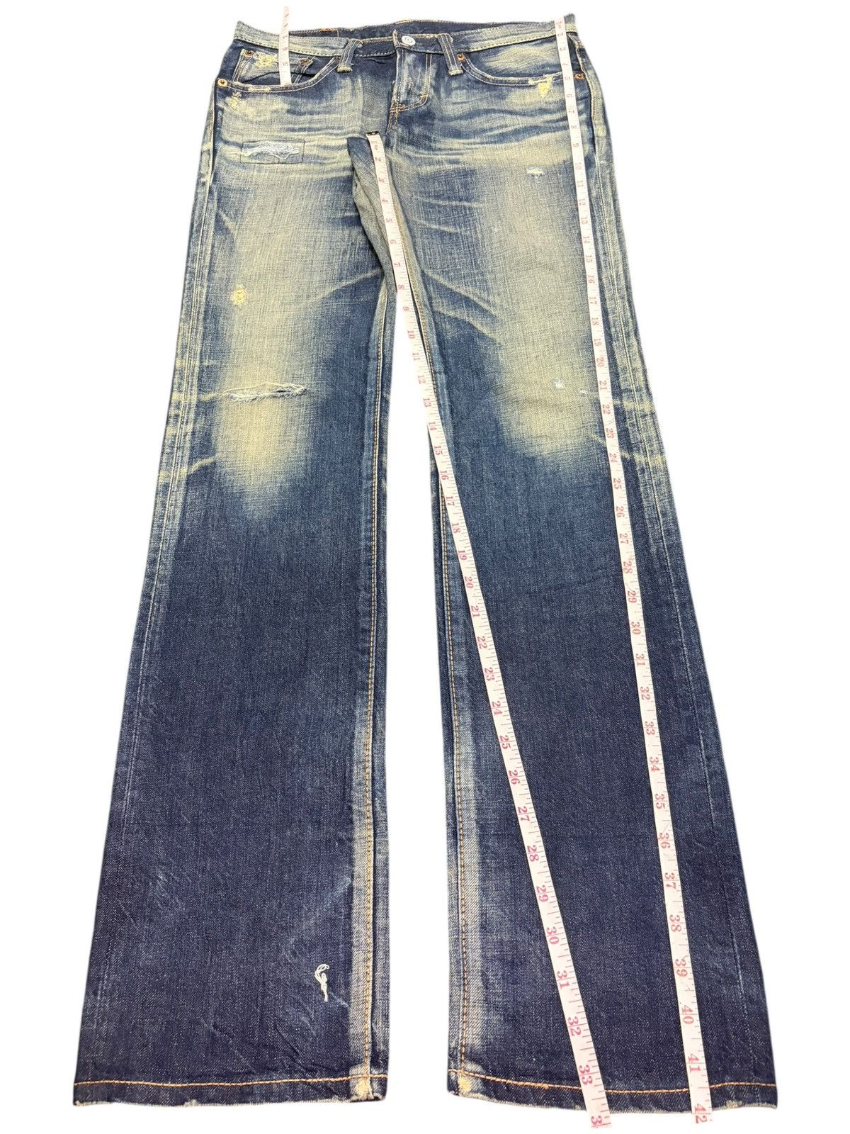 Edwin Vintage Japanese Edwin Rusty Mud Wash Distressed Jeans Size 29" - 7 Thumbnail