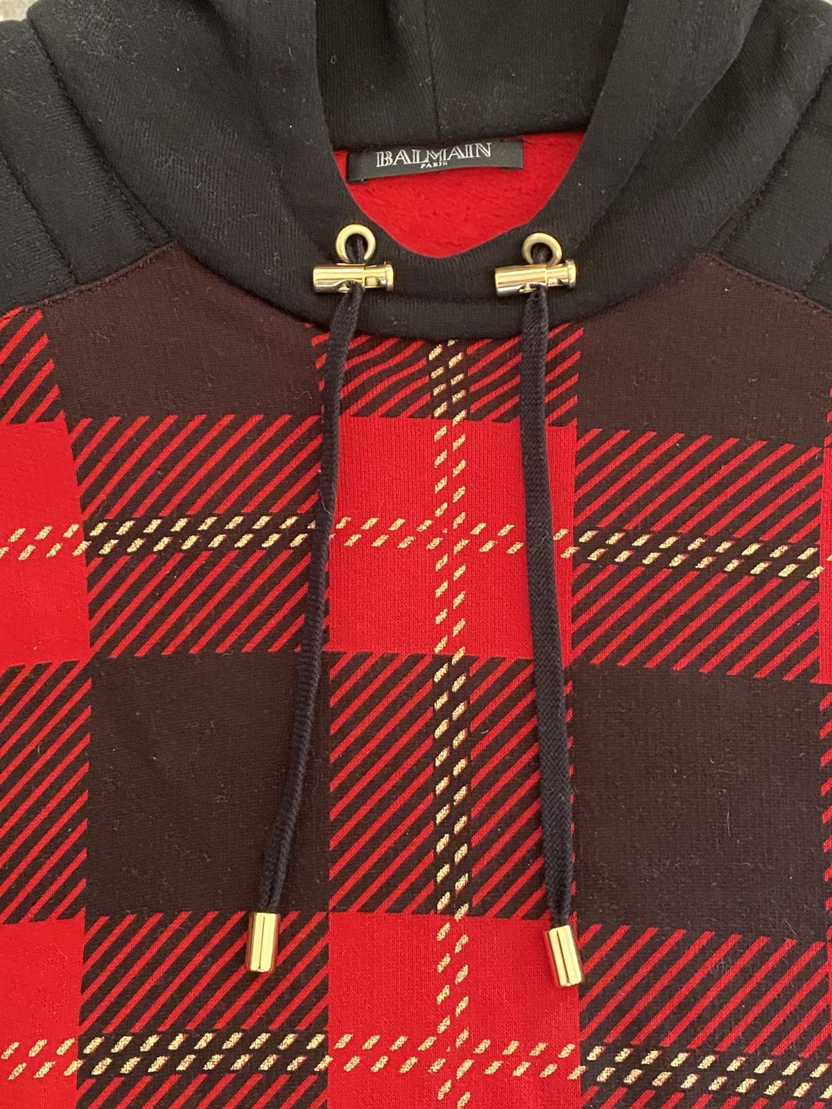 Balmain Balmain Black Tartan Biker Hoodie Size M Size US M / EU 48-50 / 2 - 3 Thumbnail