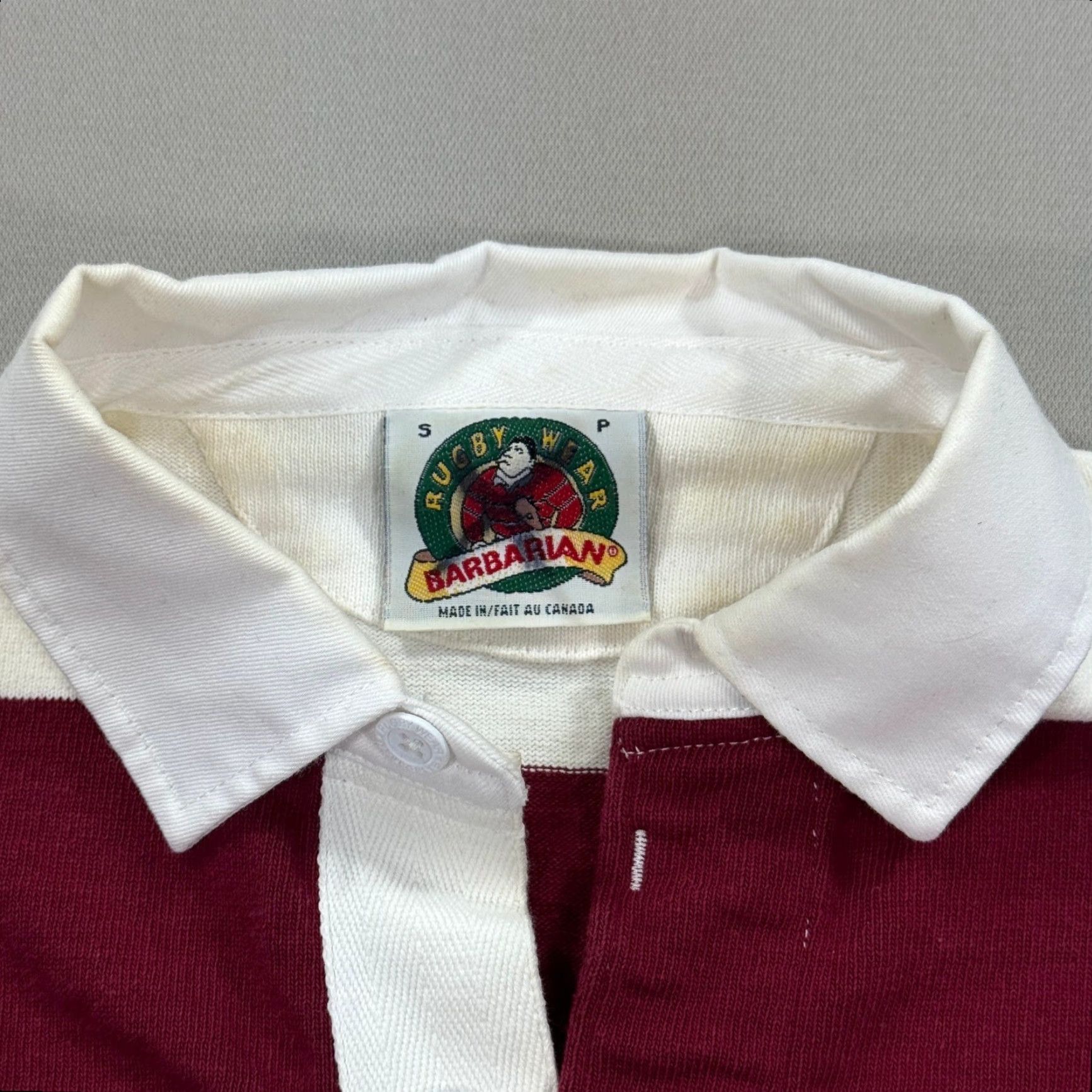 Barbarian VINTAGE Barbarian Shirt Men S Maroon Striped Rugby Polo Harvard Long Sleeve Y2K Size US S / EU 44-46 / 1 - 5 Thumbnail