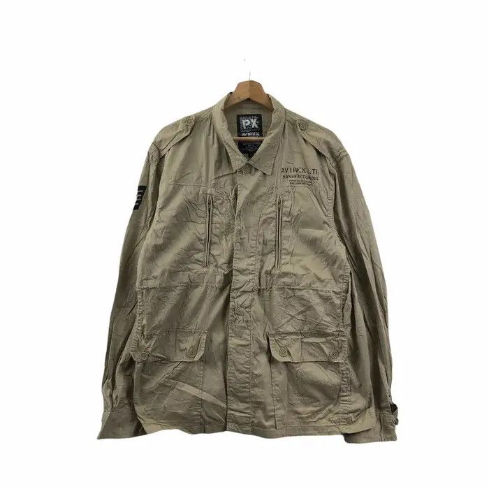 Avirex Vtg 90’ AVIREX USA MILITARY Army Trench Coat Denim Jacket Size US L / EU 52-54 / 3 - 1 Thumbnail