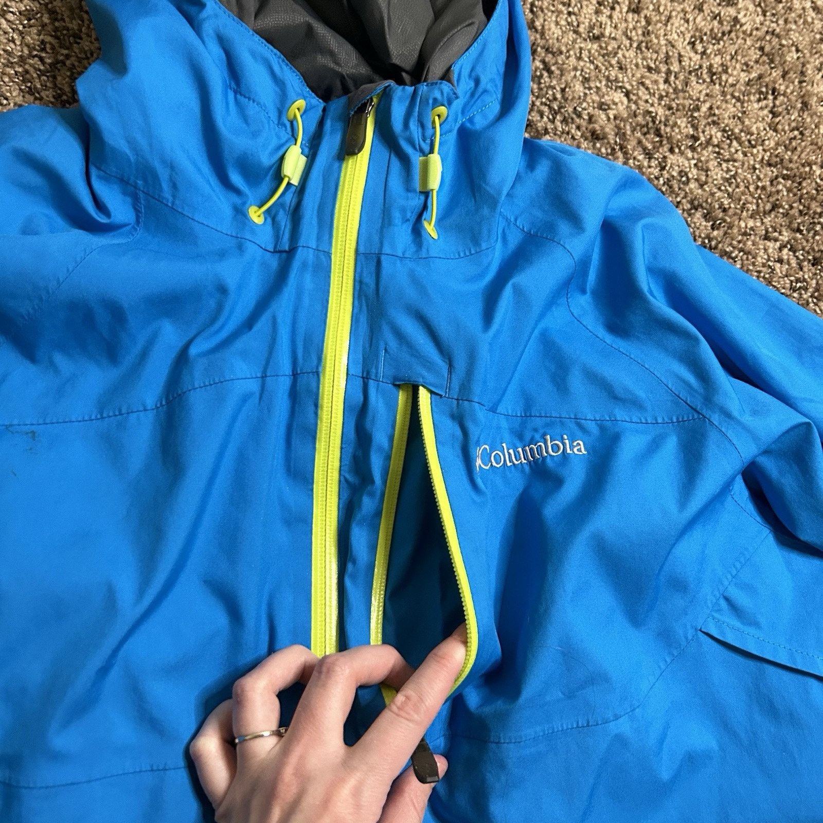 Columbia Columbia Interchange Jacket Teal/Neon Green Medium Omnitech Size US M / EU 48-50 / 2 - 5 Thumbnail