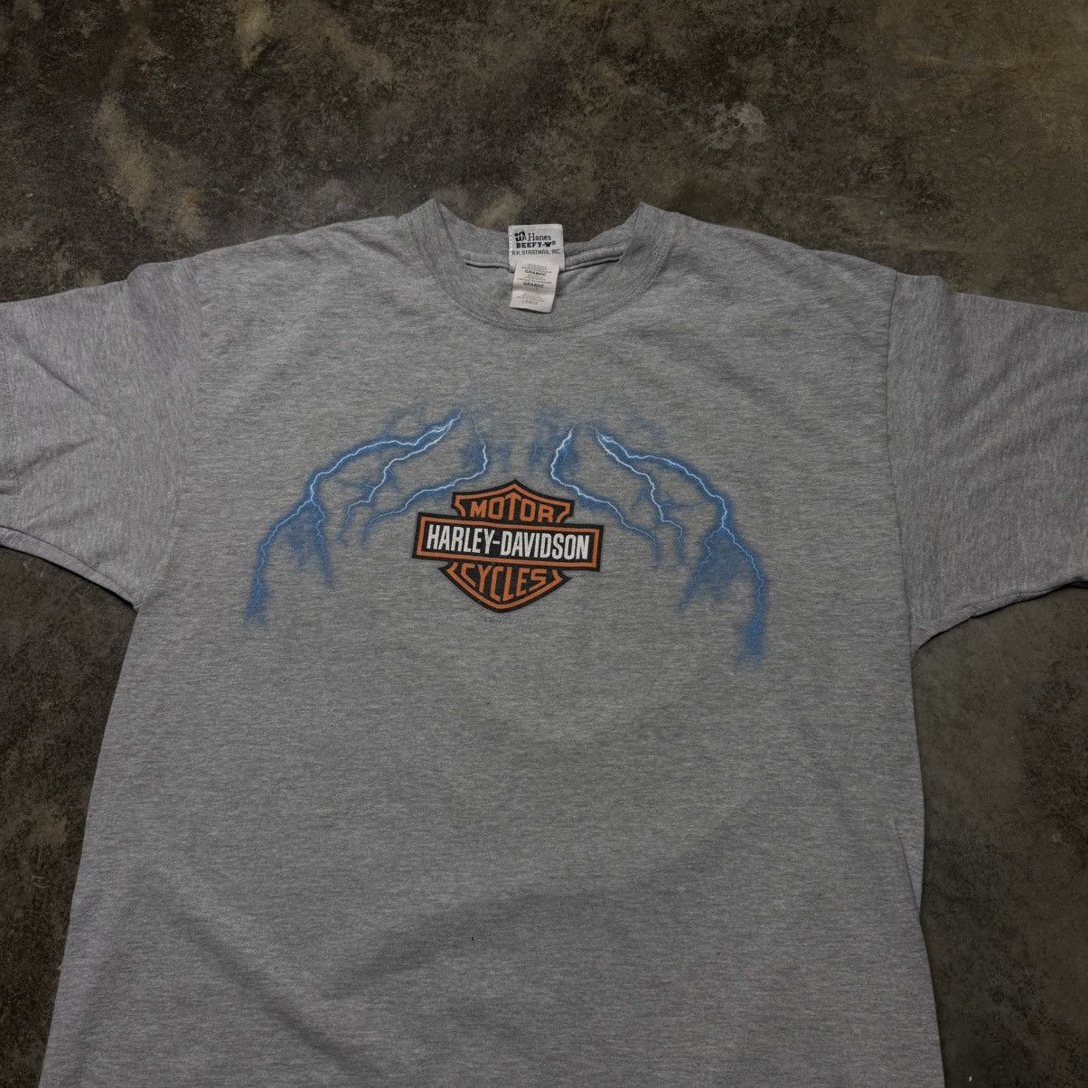 Harley Davidson vintage harley davidson lightning baggy gray tshirt Size US L / EU 52-54 / 3 - 1 Thumbnail