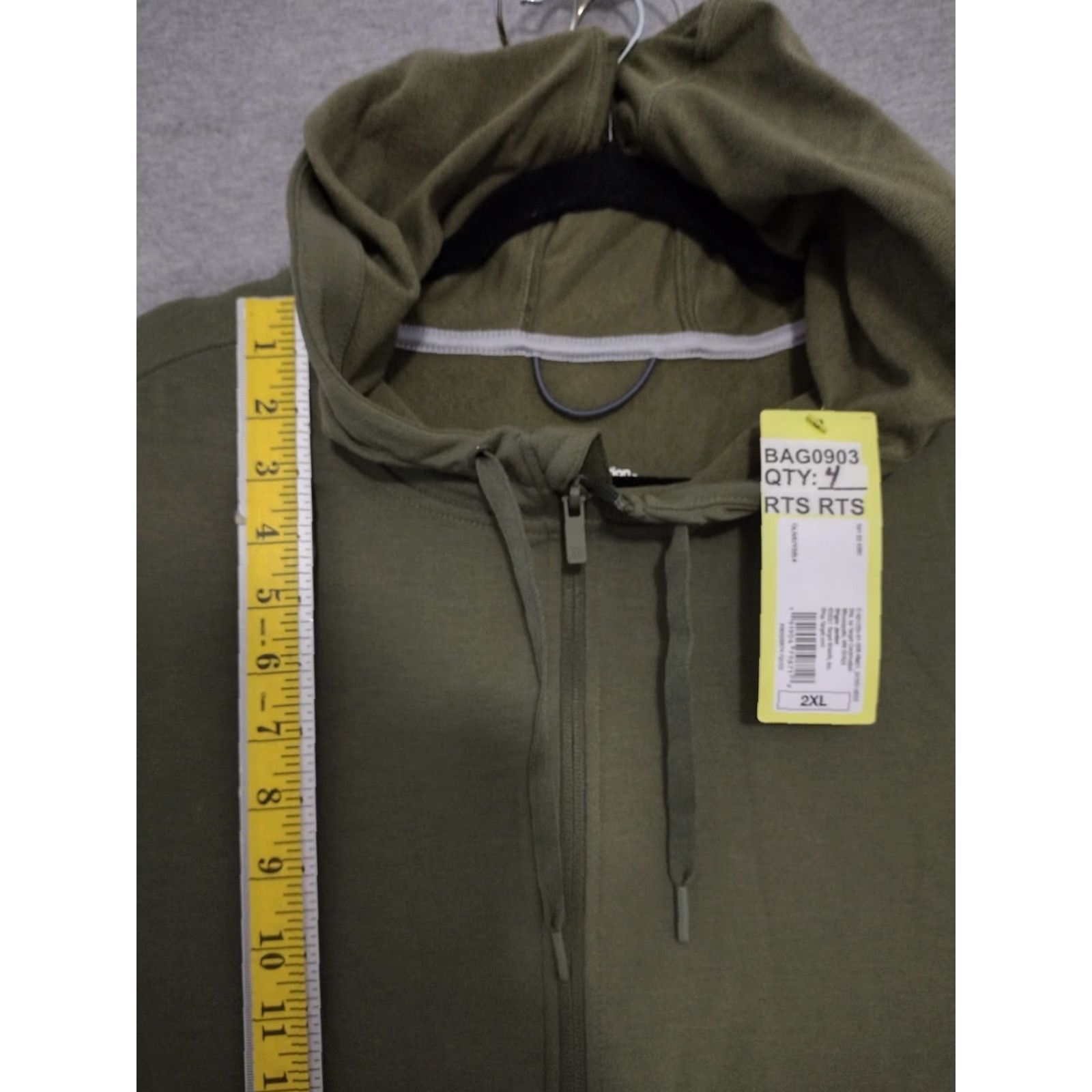 Vintage All In Motion Hooded Zip Up Sweatshirt Men's Olive Green 2XL Regular Hoodie Outdoor Sports 041-02-4391 Size US XXL / EU 58 / 5 - 7 Thumbnail