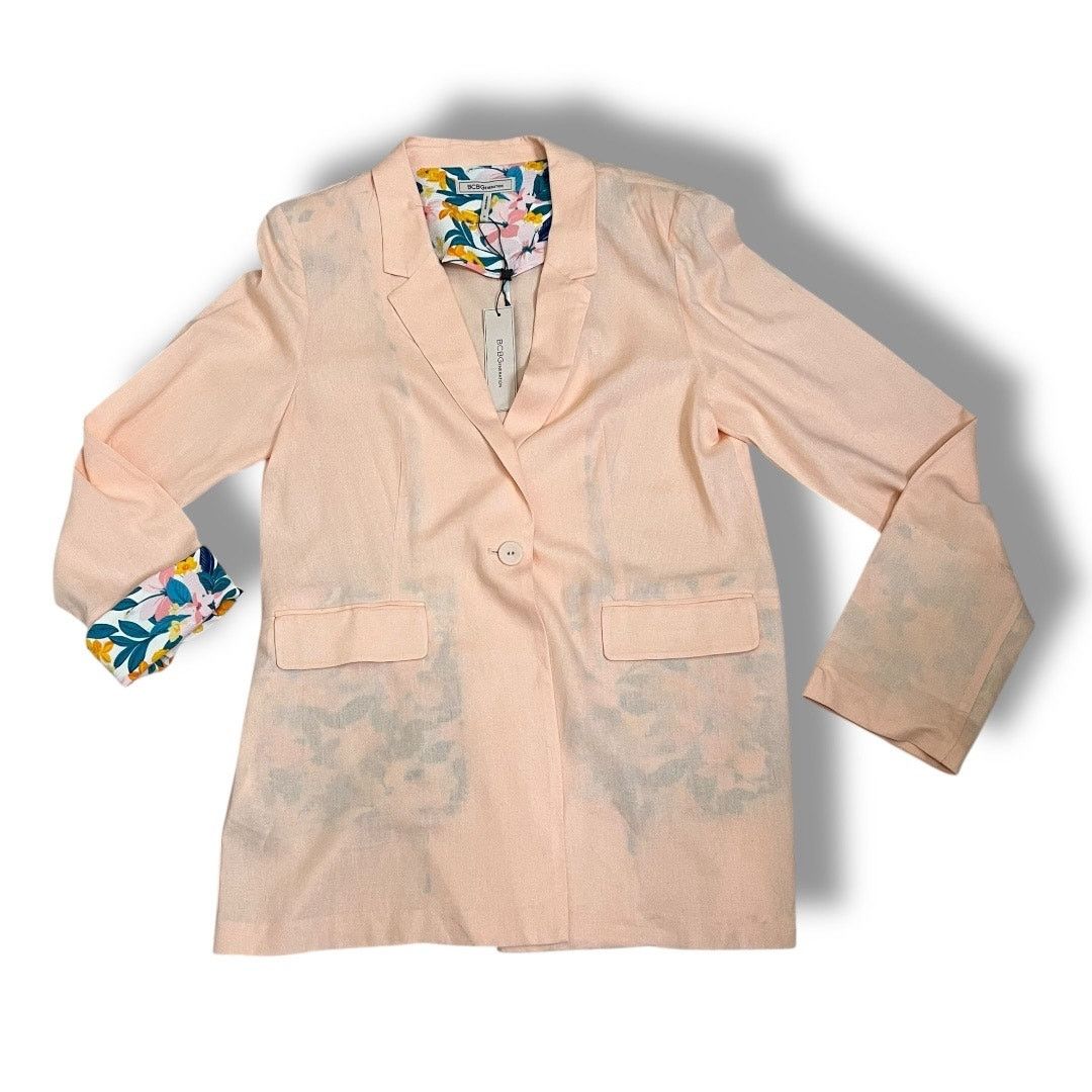 Other BCBGeneration linen boyfriend peach & floral blazer NEW Size M / US 6-8 / IT 42-44 - 8 Thumbnail