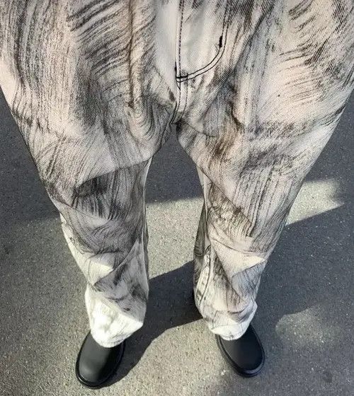 Jean Horiko x Kouda Avant garde fashion painted jeans pants Size US 30 / EU 46 - 5 Thumbnail
