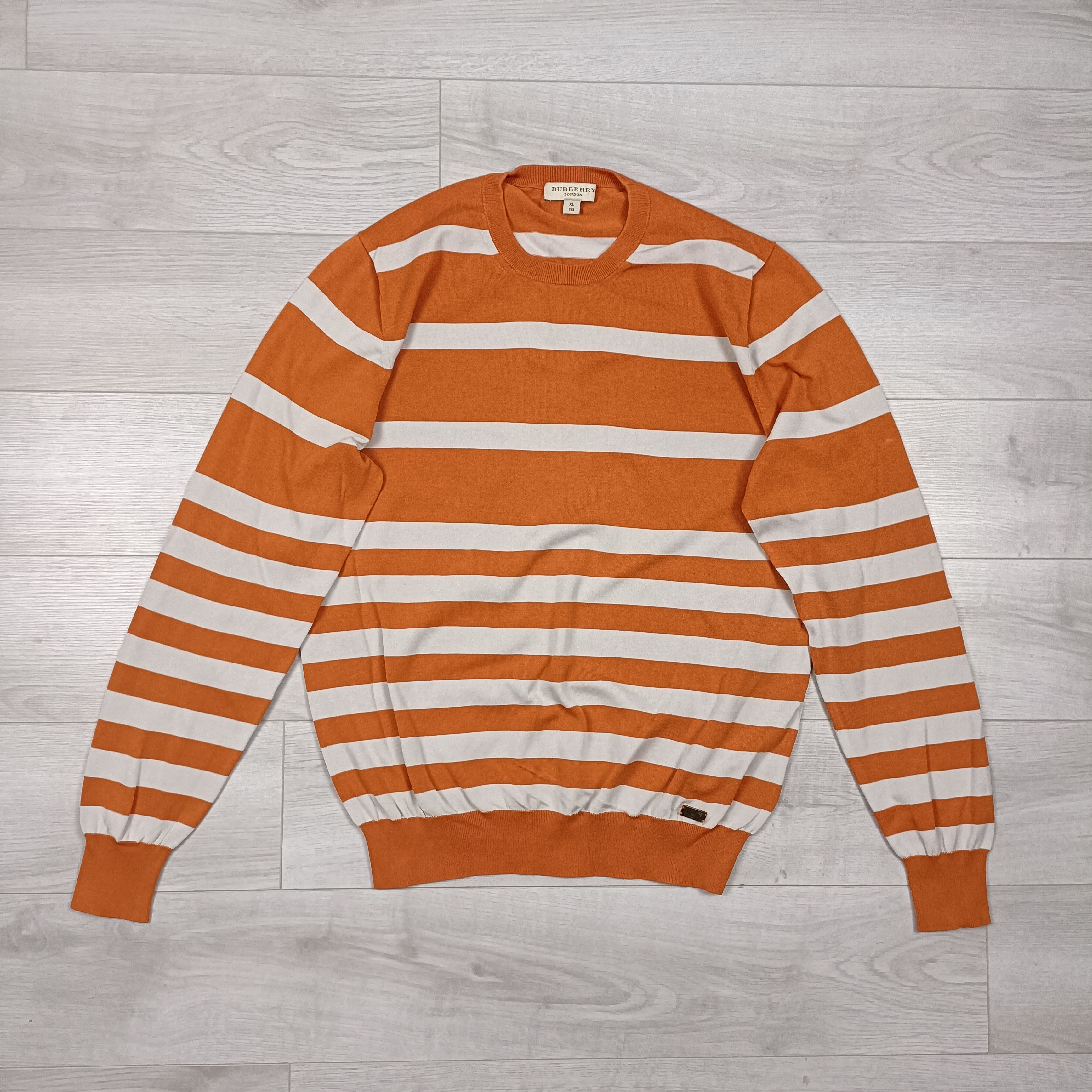 image of Burberry Men's Striped Cotton Sweater ! (Size XL)