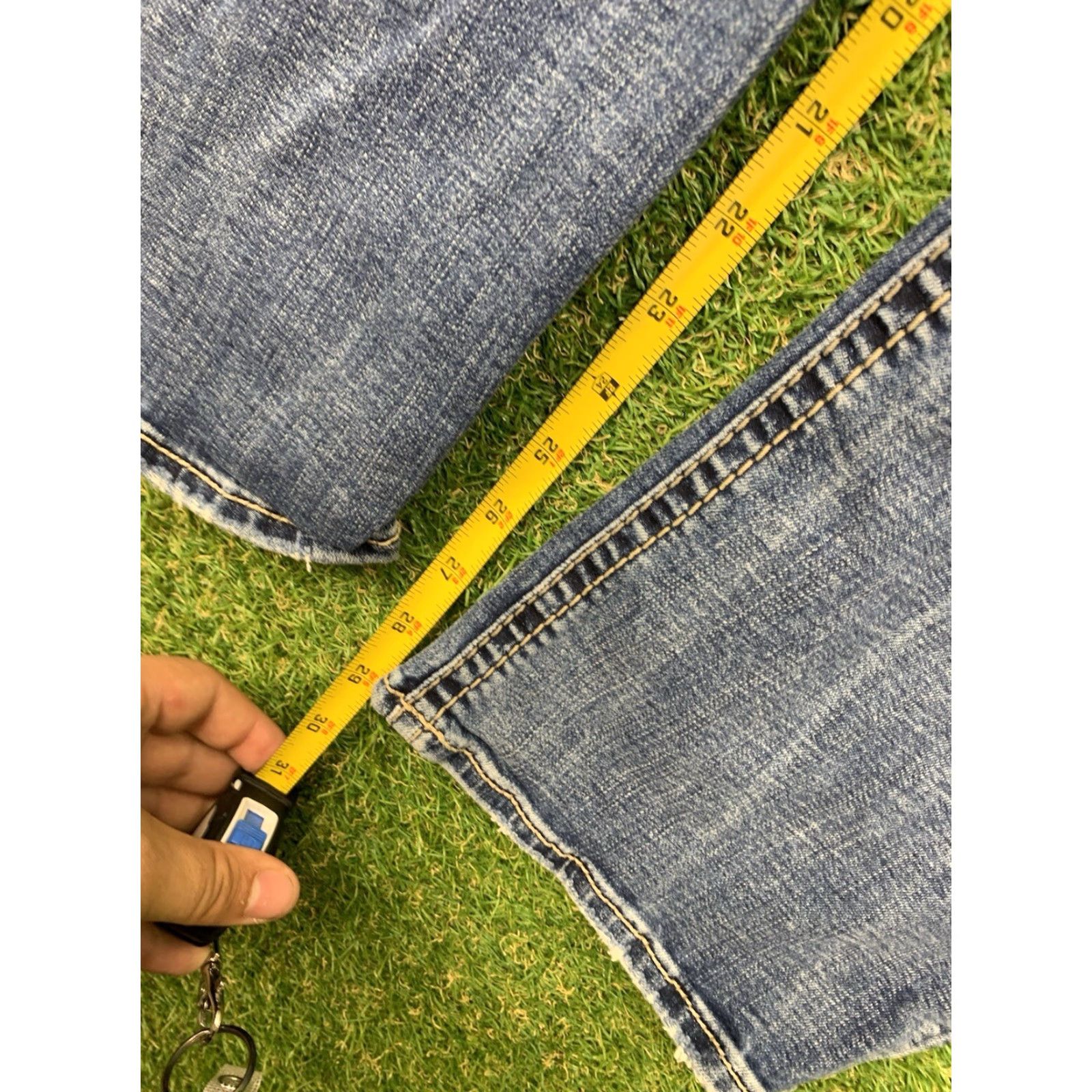 Silver Jeans Co. Silver Jeans Mens 38x30 Grayson Medium Wash Blue Thick Stitch Y2K Loose Bootcut Jeans Size US 38 / EU 54 - 7 Thumbnail